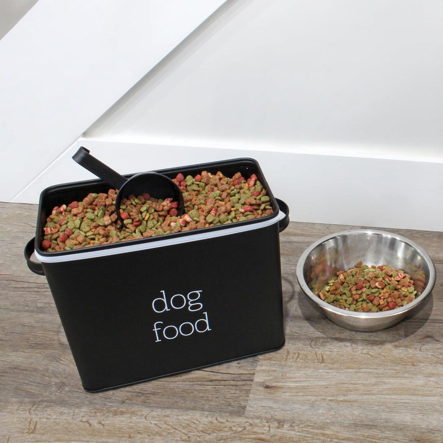 AuldHome Design Farmhouse Dog Food Canister 9QT; Retro Style Storage Bin for Pet Food