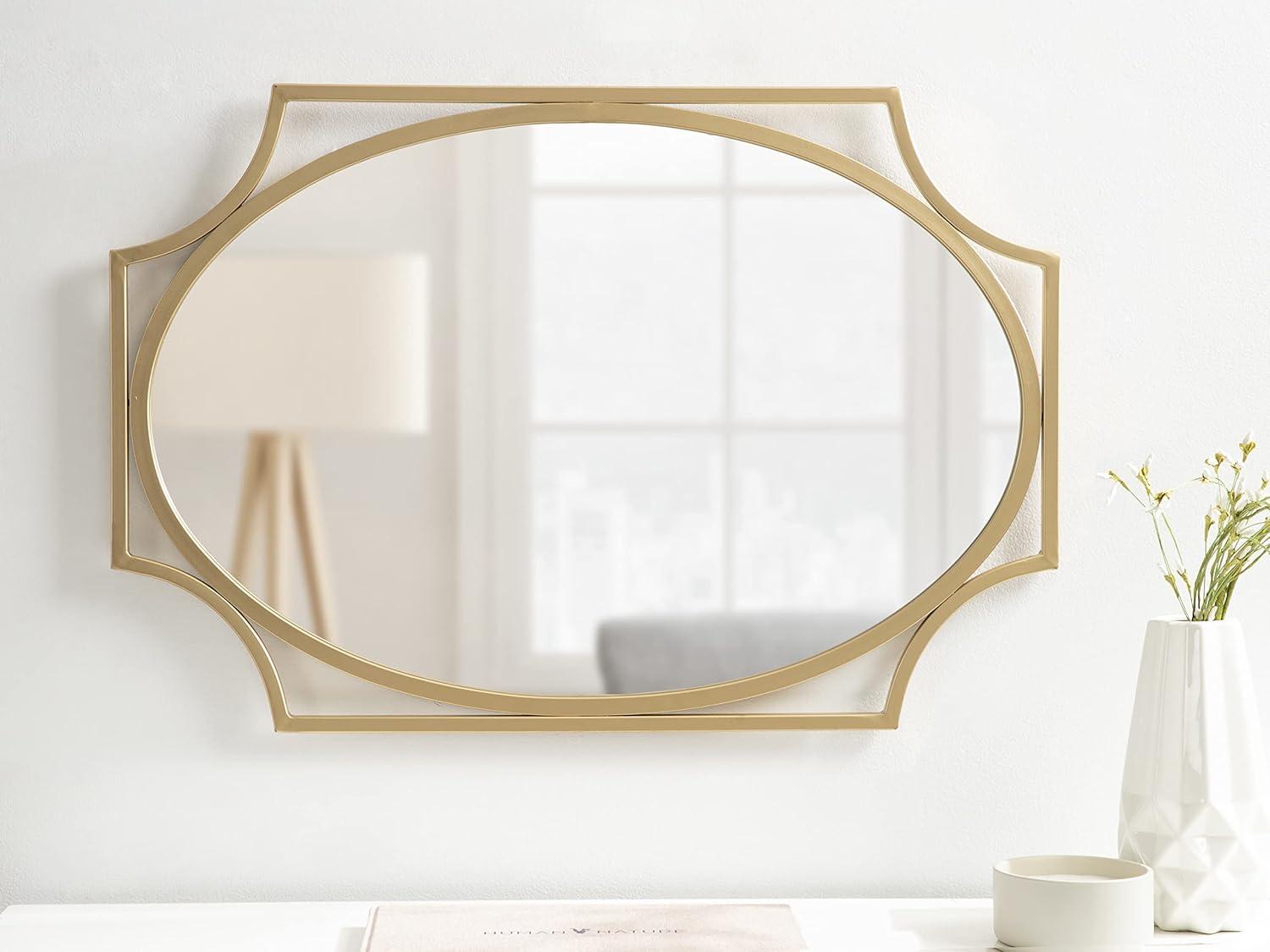 Kate and Laurel Rateau Scalloped Wall Mirror