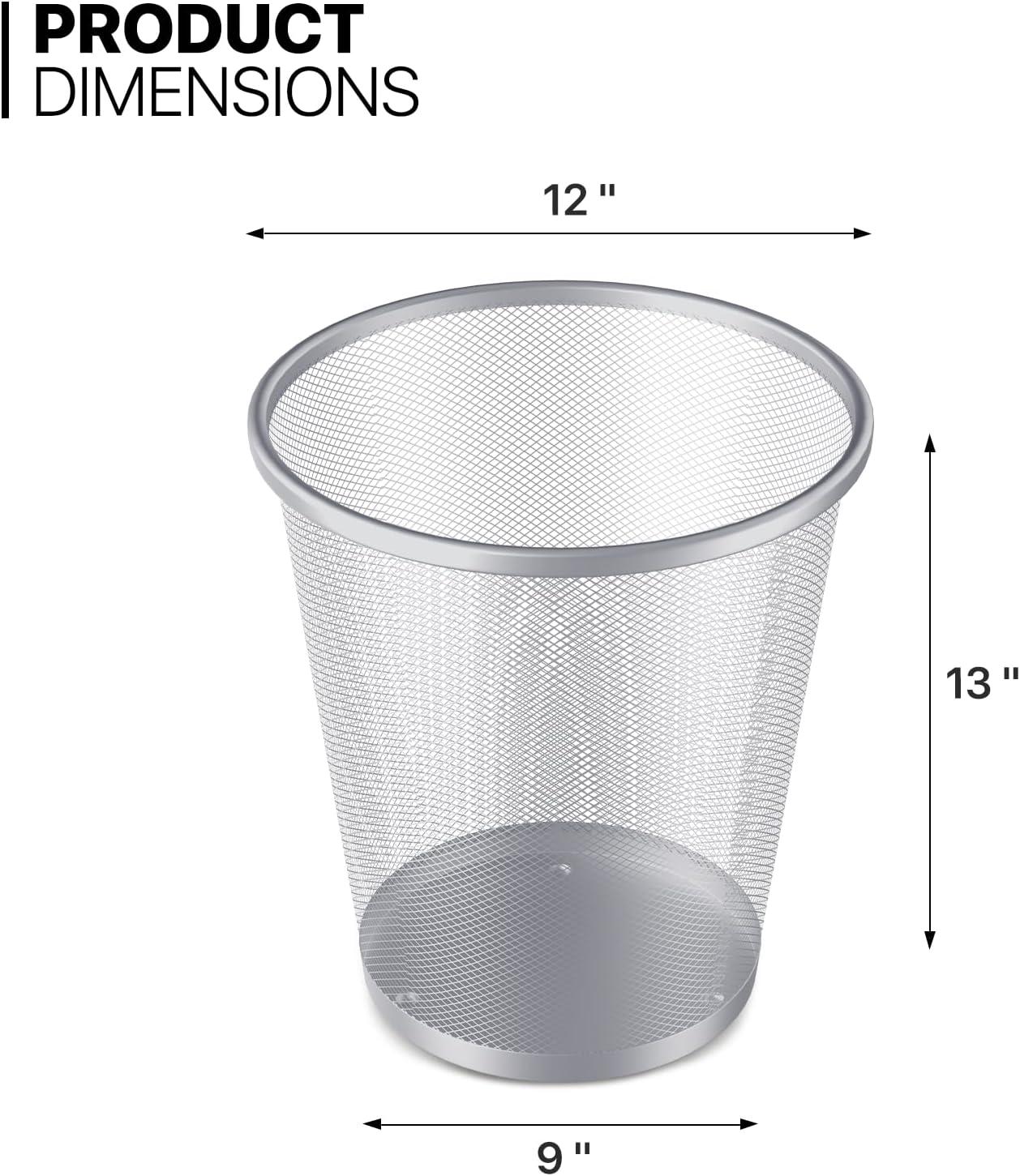 MoNiBloom 5 Gallon Mesh Trash Cans Wastebaskets Waste Basket Recycling Garbage Container Bin for Home Office (Set of 2)