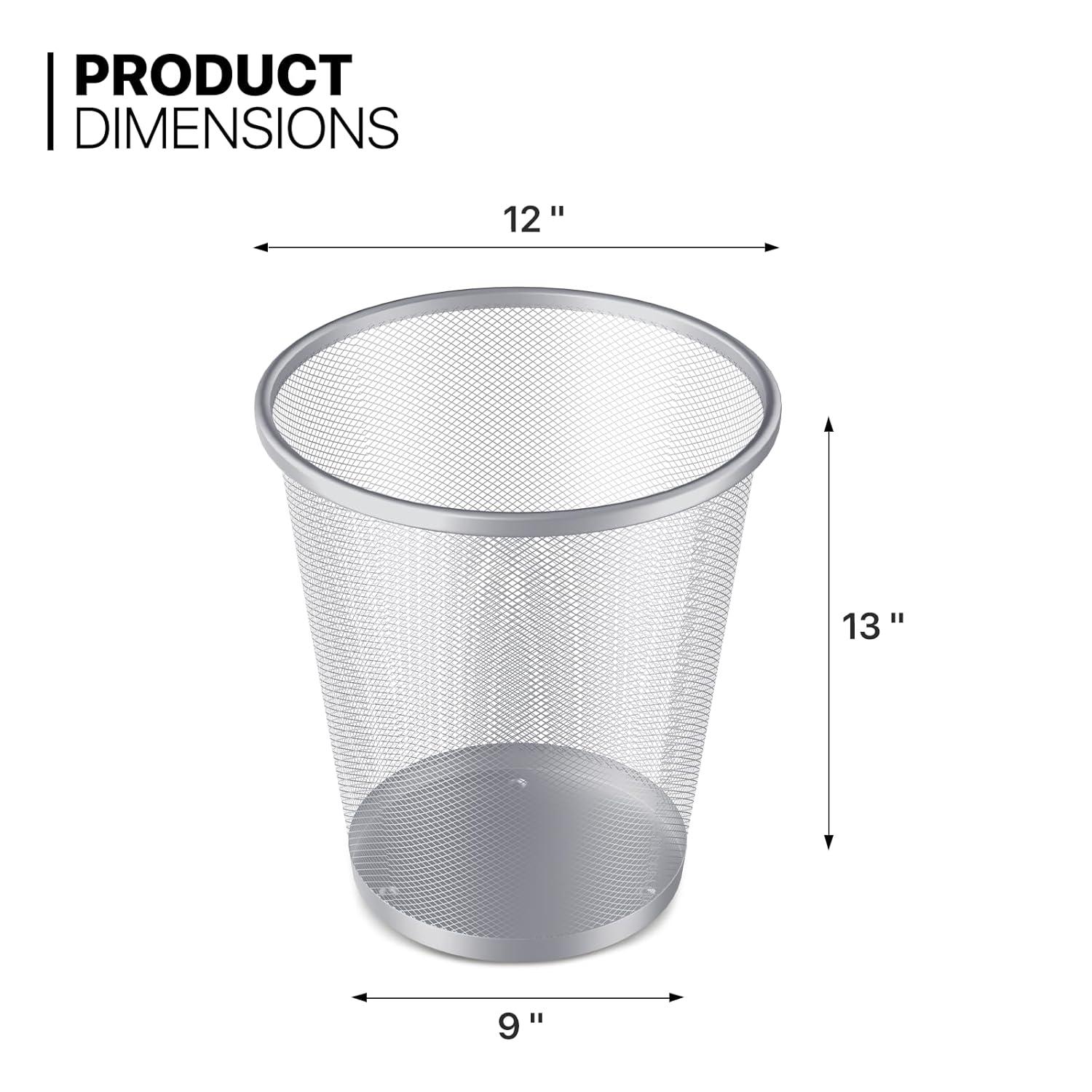 MoNiBloom 5 Gallon Mesh Trash Cans Wastebaskets Waste Basket Recycling Garbage Container Bin for Home Office (Set of 2)