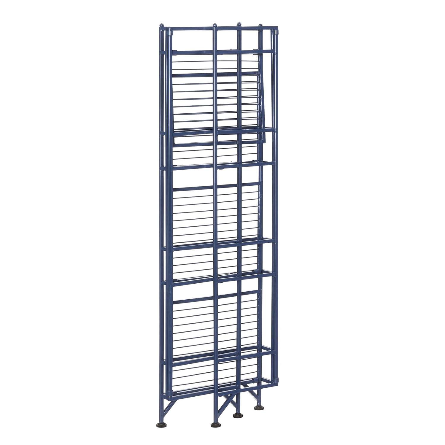 Convenience Concepts XTRA-Storage 4 Tier Folding Shelf in Black Metal Finish