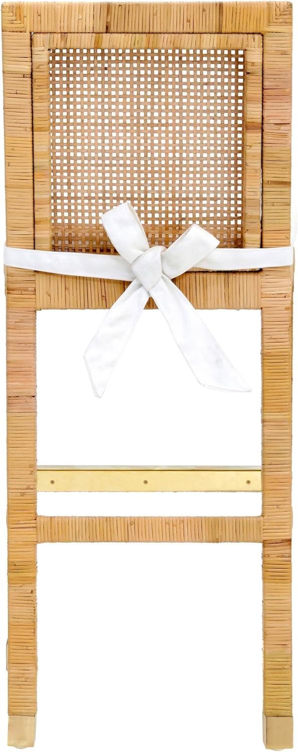 Amara Woven Rattan Performance Fabric Stool Natural Bar Height