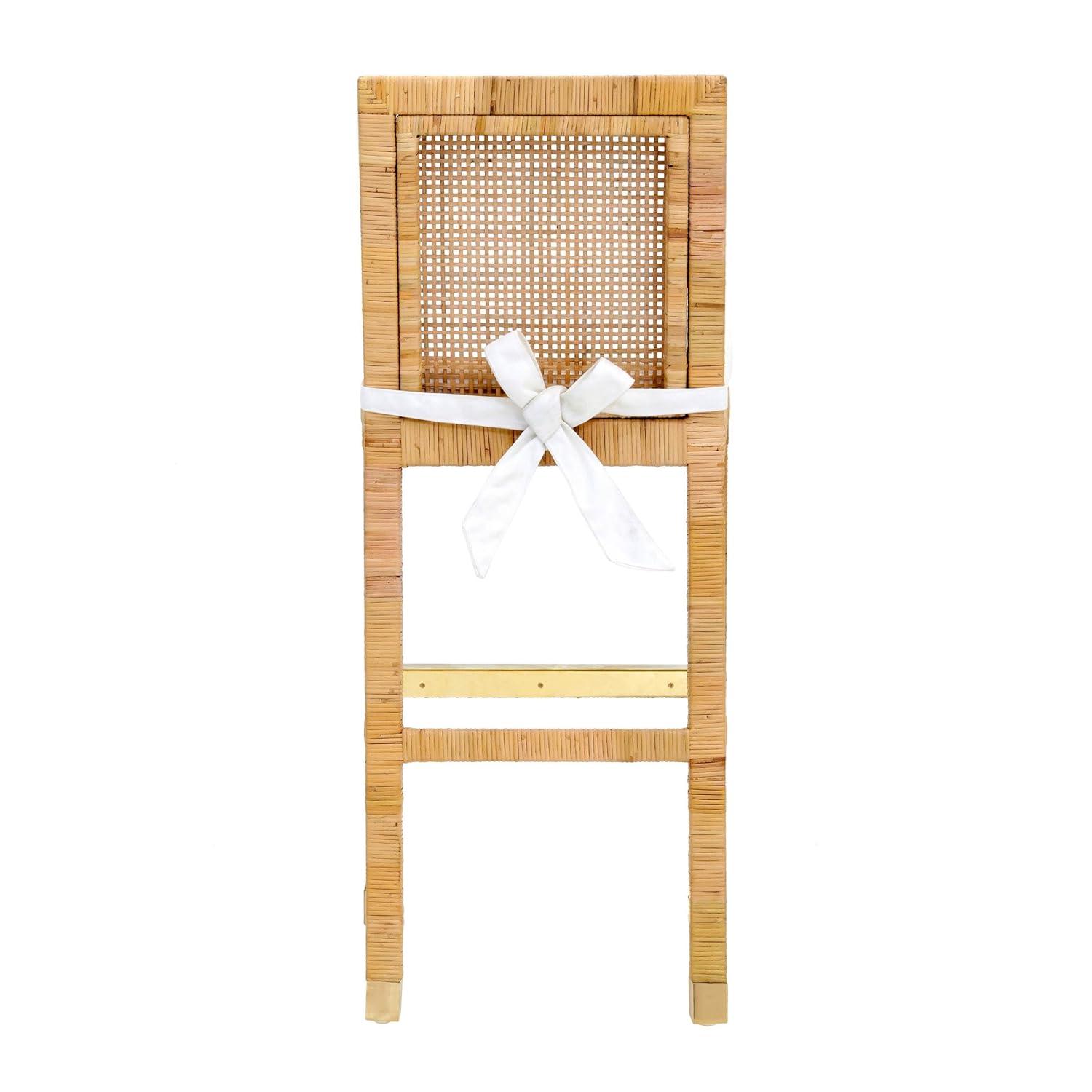 Amara Woven Rattan Performance Fabric Stool Natural Bar Height