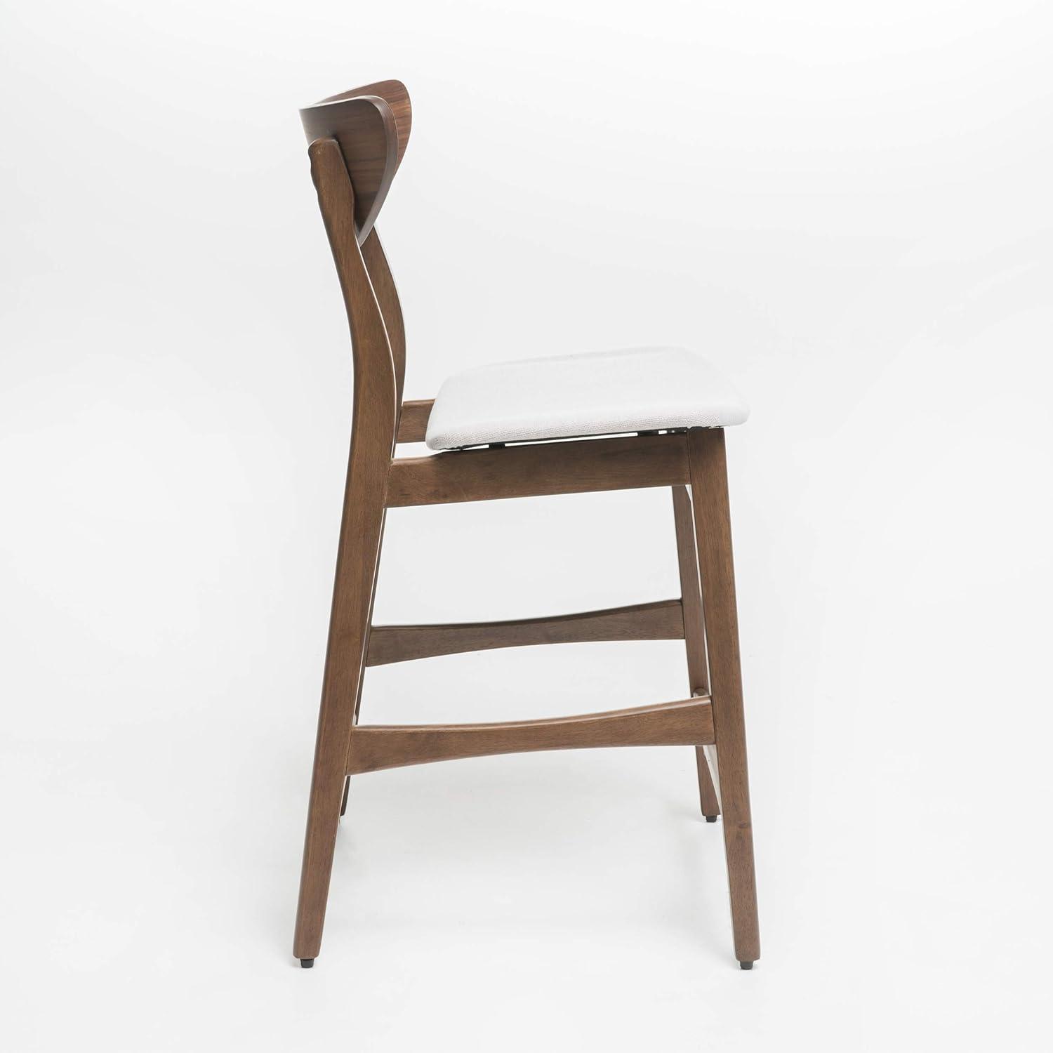 Set of 2 24" Gavin Natural Frame Counter Height Barstools Dark Gray - Christopher Knight Home: Upholstered, Rubberwood Legs