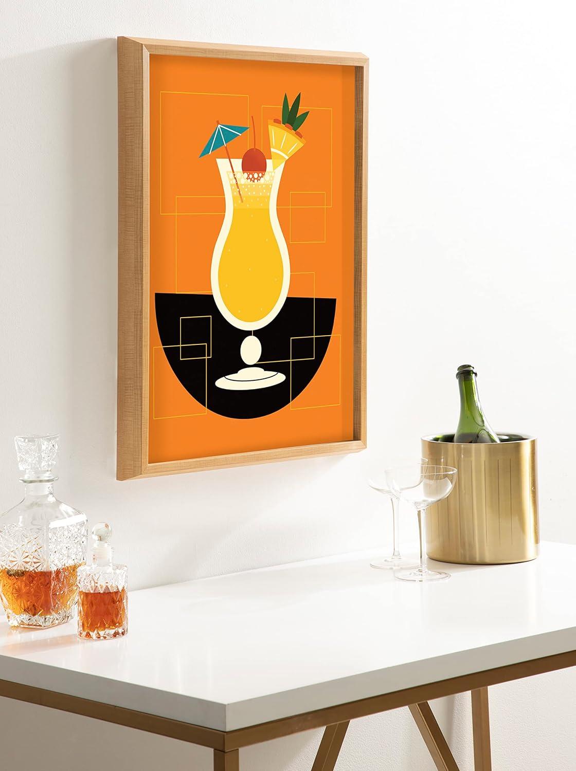 Kate and Laurel Blake " Bright Colorful Bar Drink " Painting Print