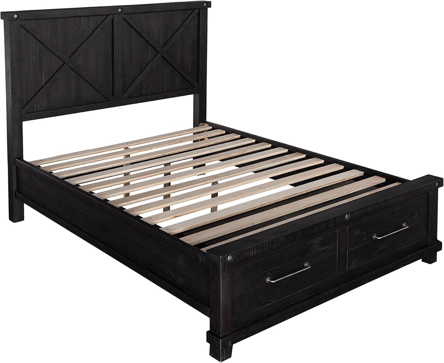 Yosemite Cafe Solid Wood Panel Storage Bed
