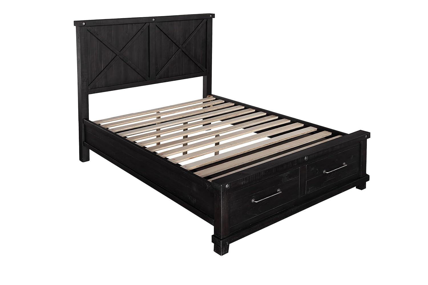 Yosemite Cafe Solid Wood Panel Storage Bed