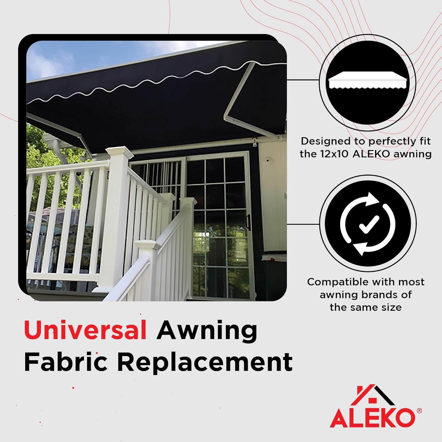 Black Polyester UV Resistant Patio Awning Fabric Replacement