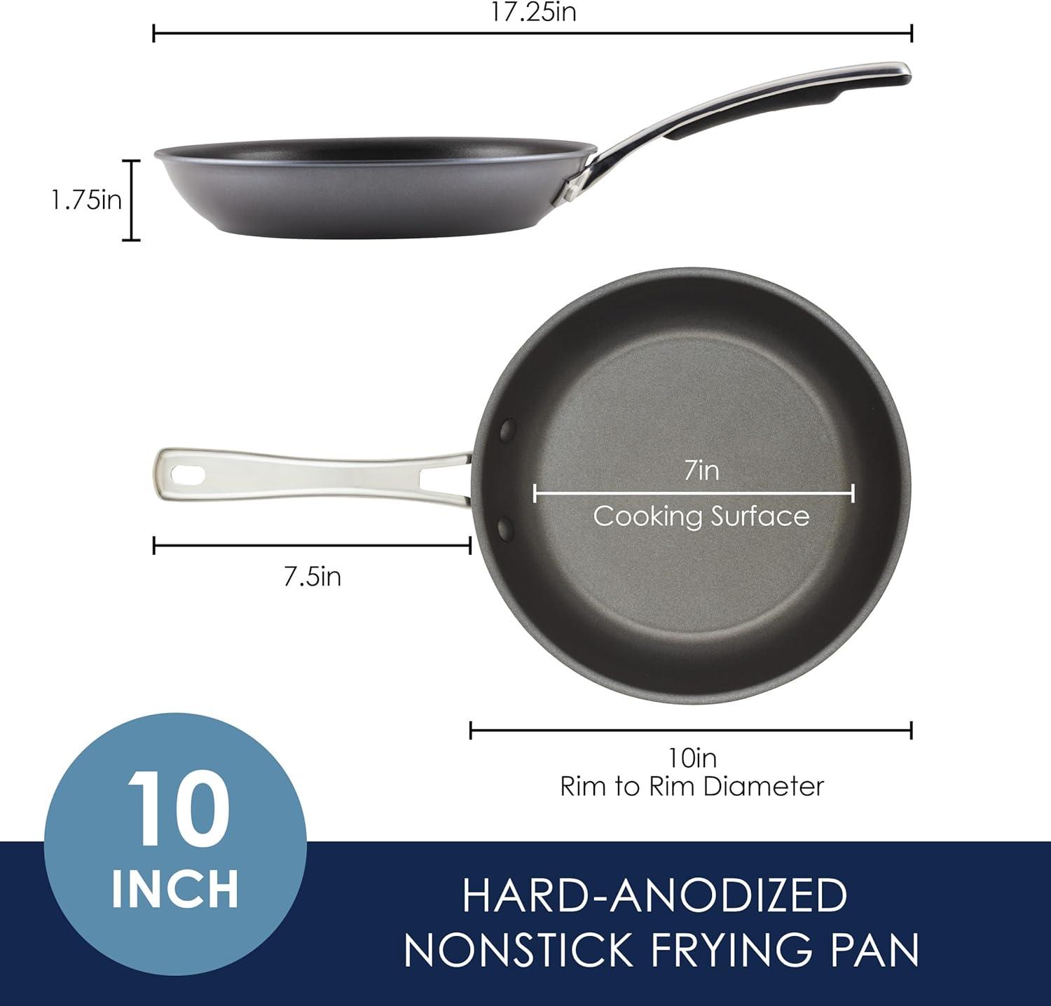 Cook + Create 10-Piece Hard Anodized Aluminum Nonstick Cookware Set in Black