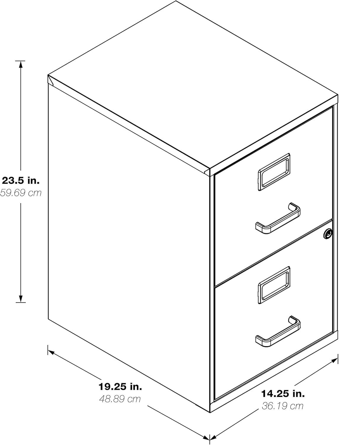 Gray 2 Drawer Lockable Metal File Cabinet