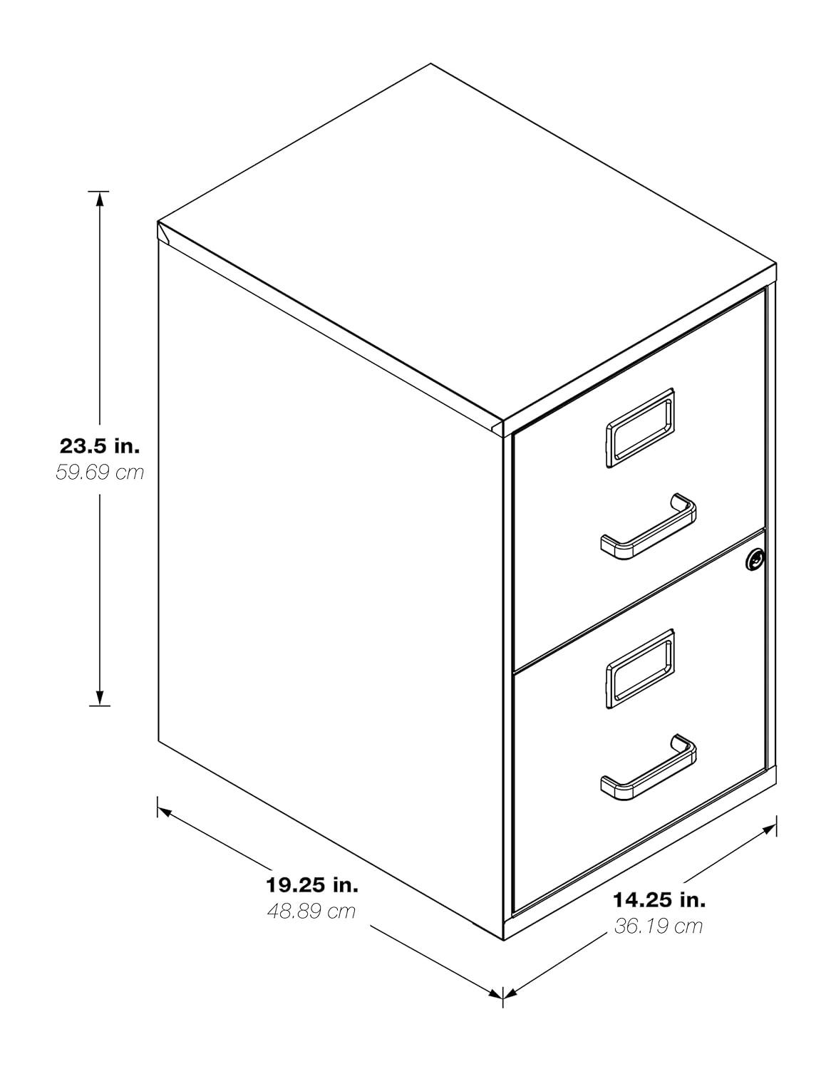 2 Drawer Locking Metal File Cabinet in Tan