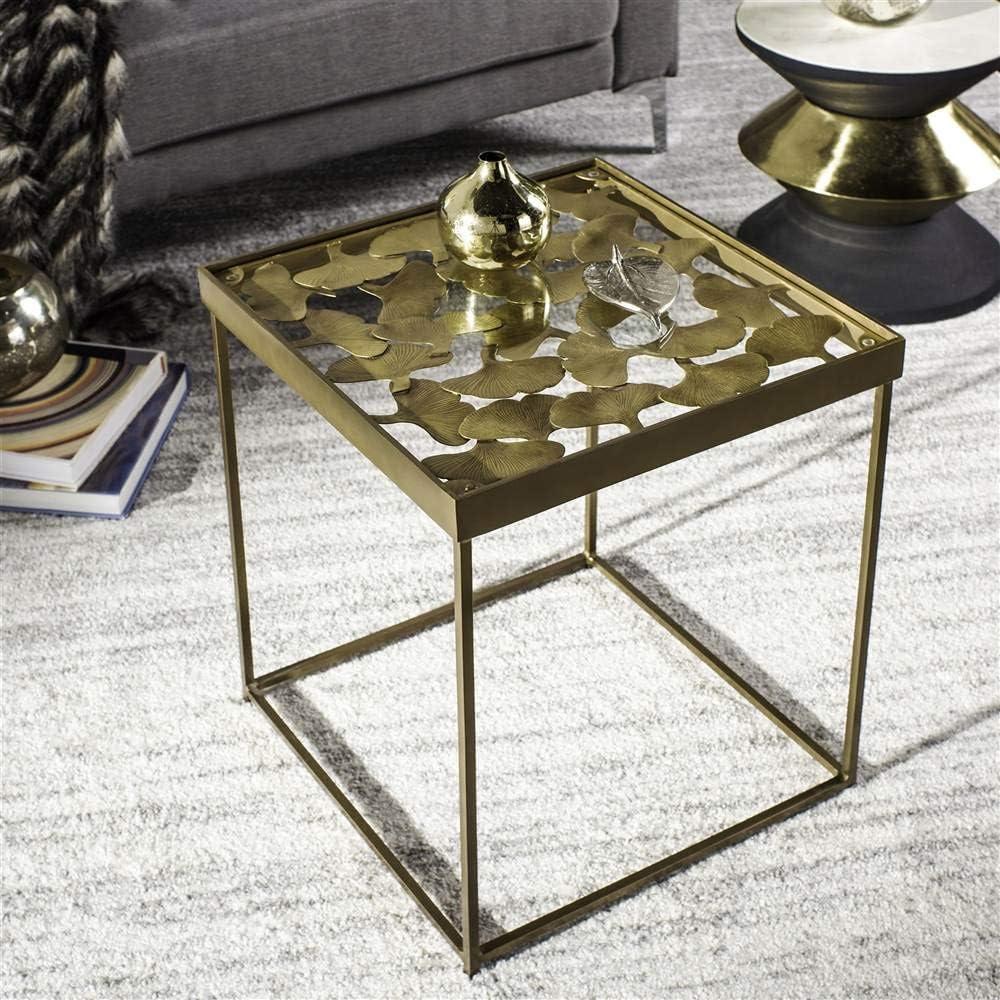 Lilian Leaf Side Table - Antique Brass - Safavieh.