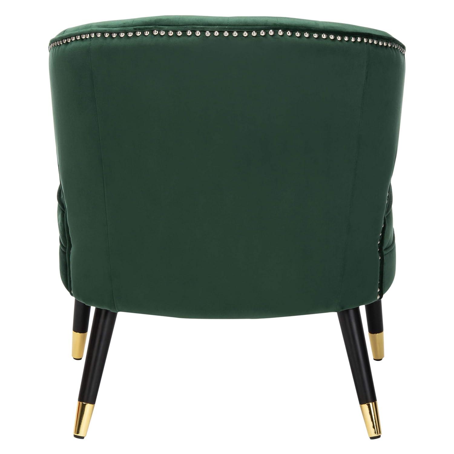Stazia Wingback Accent Chair - ACH4502 - Forest Green/Black - Safavieh