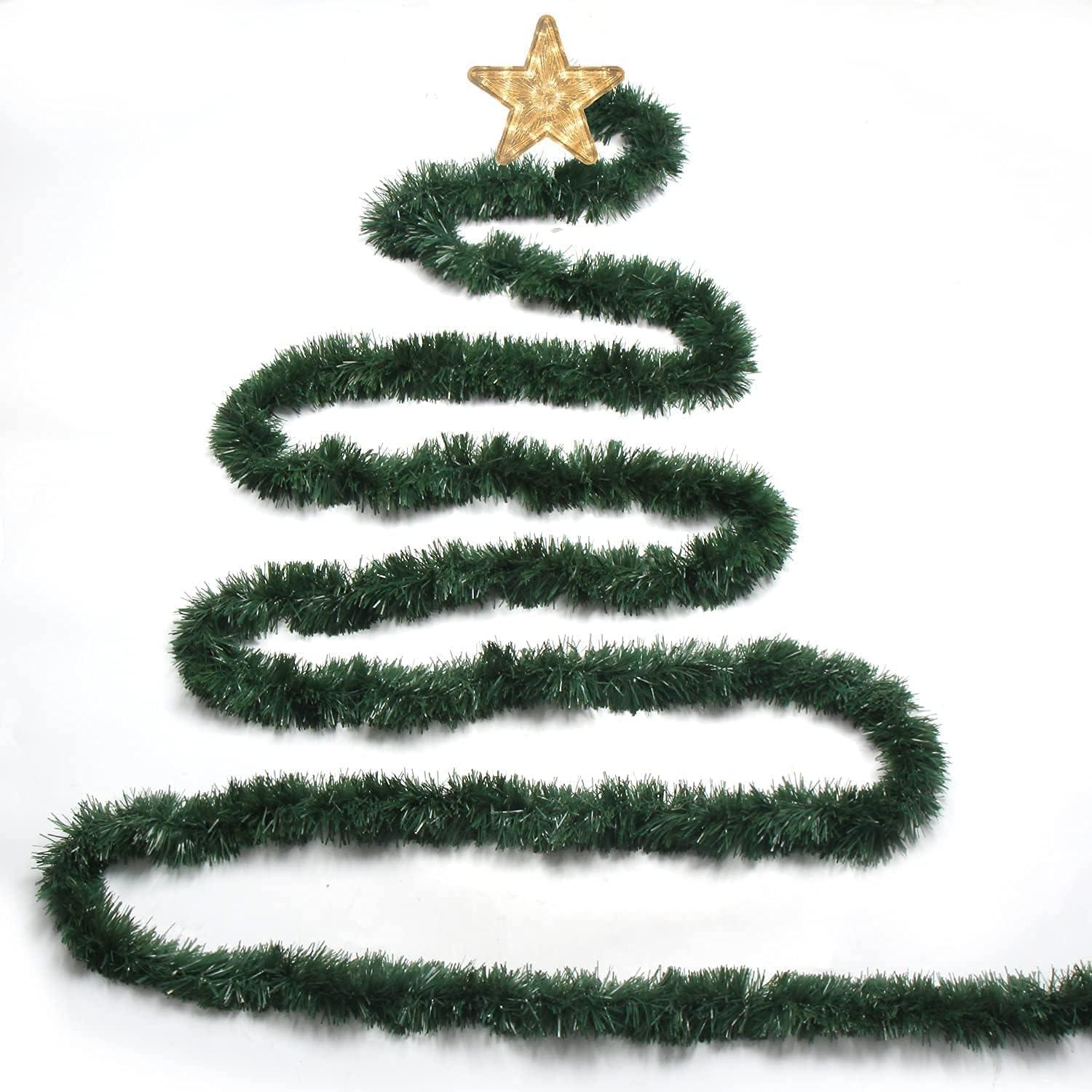 Non-Lit Soft Green Christmas PVC Garland, 50 ft, by Holiday Time