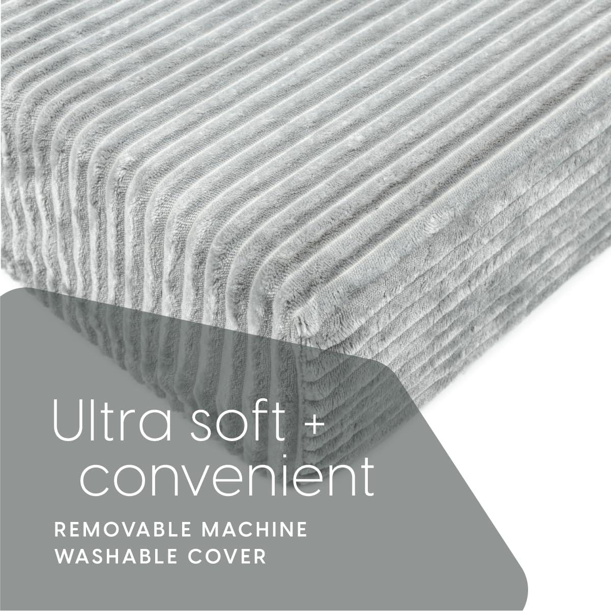 Milliard Tri Folding Sofa Mattress, Memory Foam Foldable Mattress with Ultra Soft & Washable Ribbed Fur Cover, Twin Size (75" x 38" x 6")