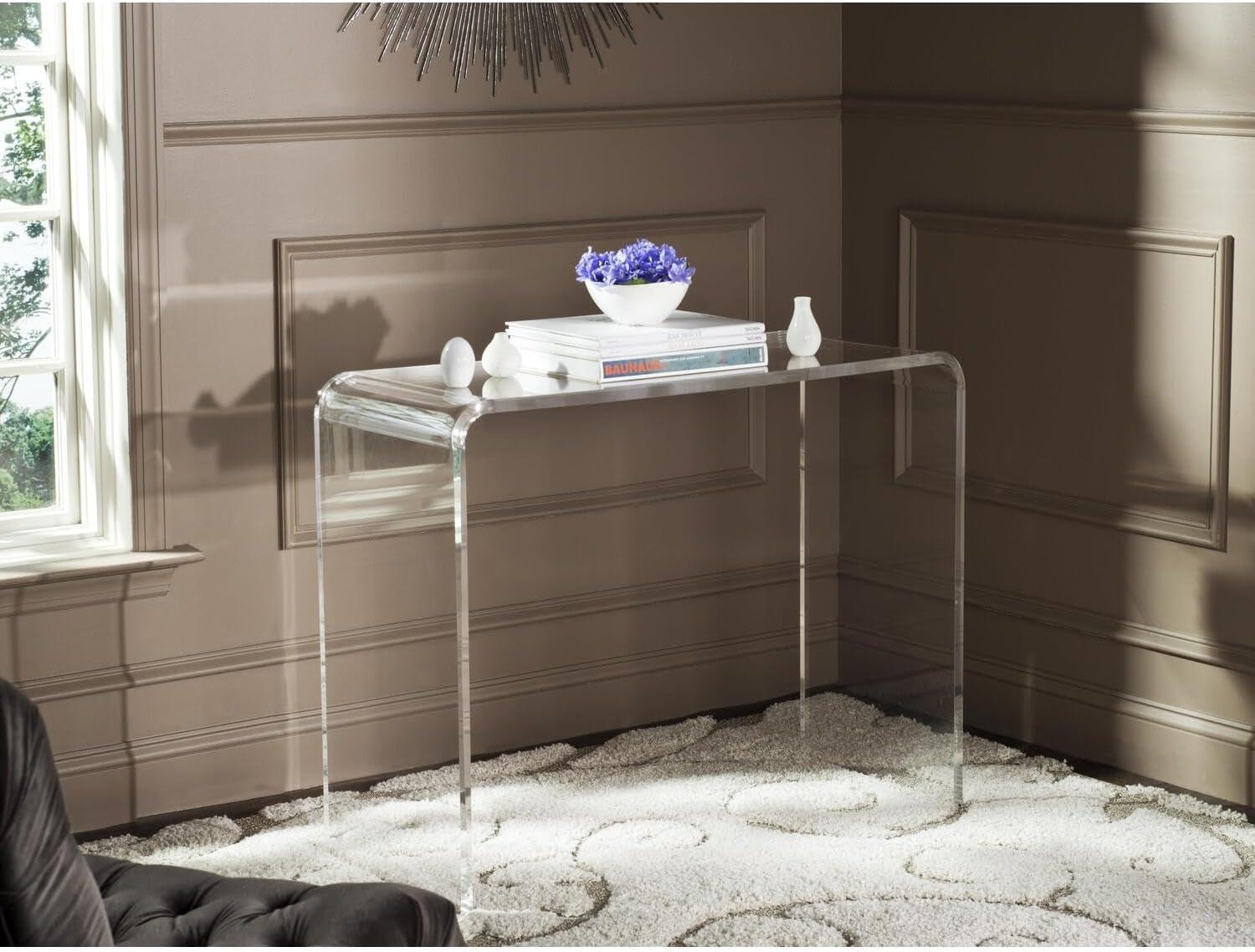 Atka Acrylic Console Table - Clear - Safavieh