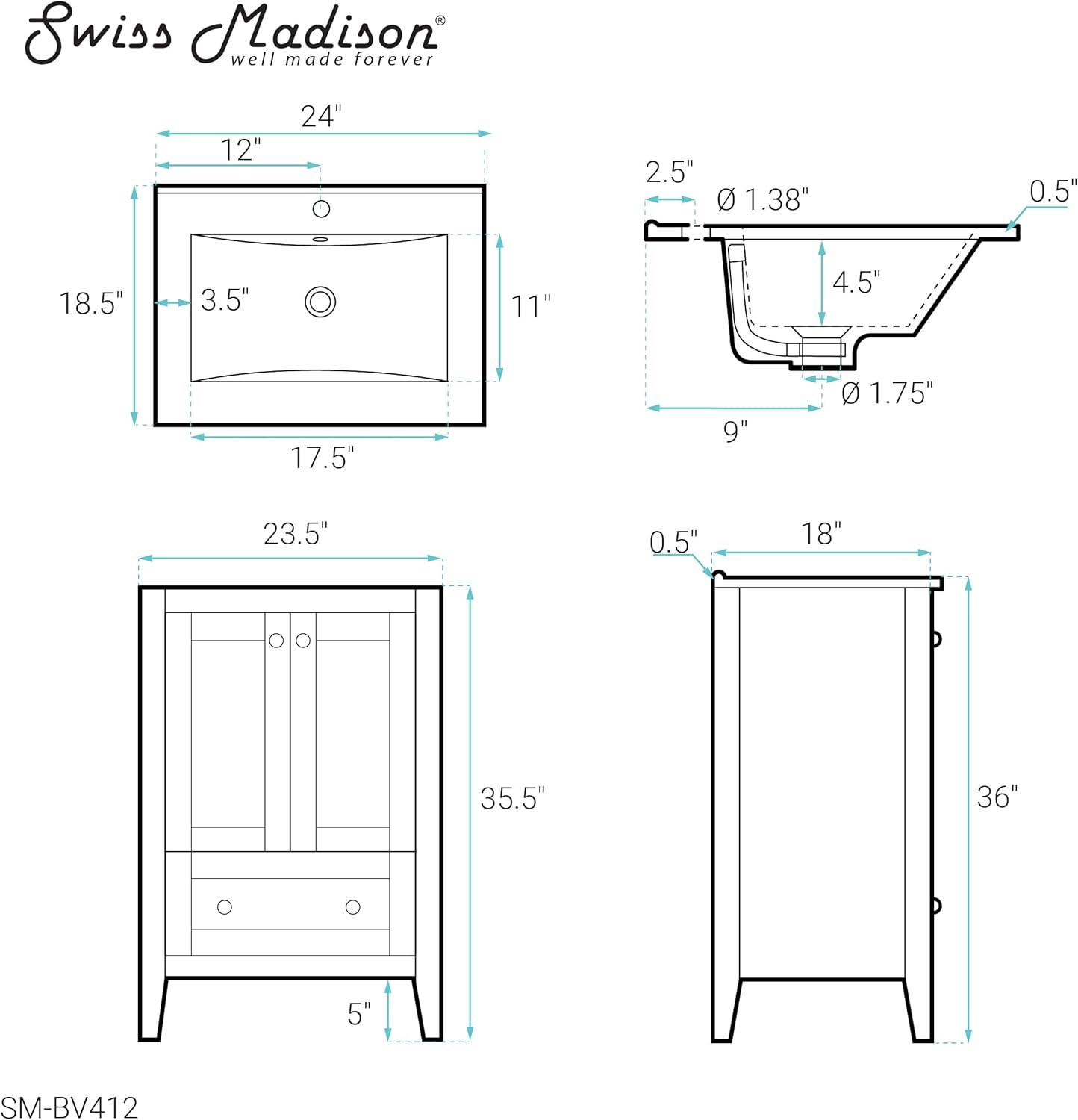 Cannes 24" Single Bathroom Vanity Set