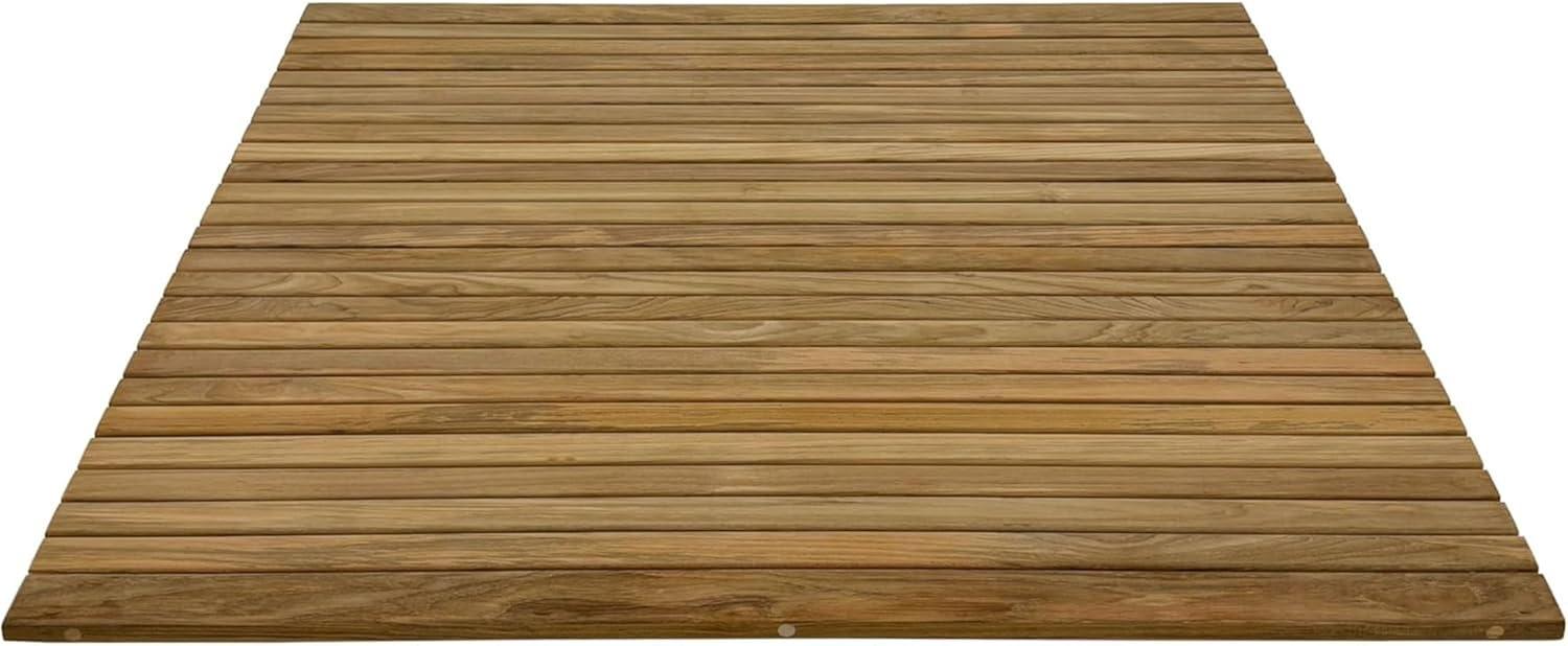 Nordic Style Nordic Style Teak Natural Shower And Bath String Mat With Rubber Footing 30″ X 30″