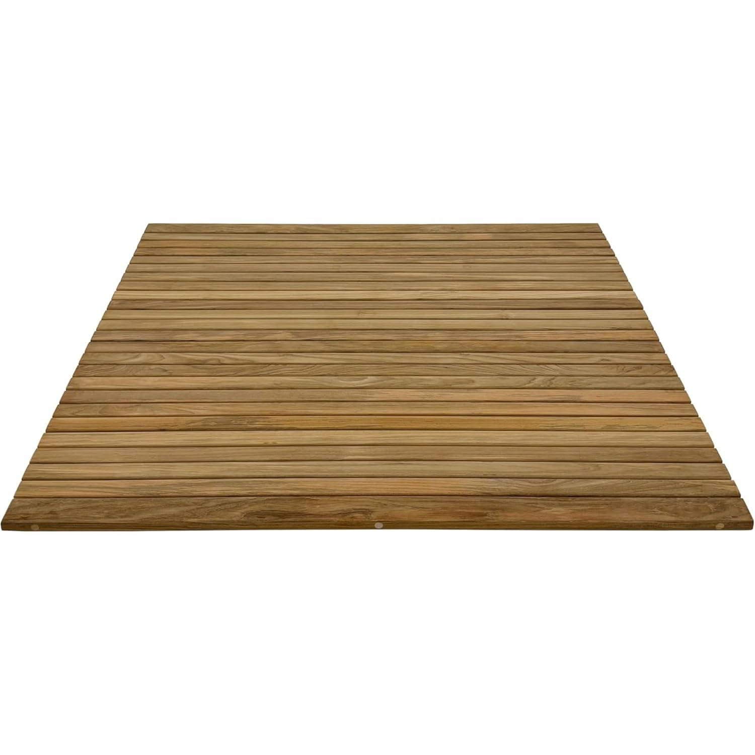 Nordic Style Nordic Style Teak Natural Shower And Bath String Mat With Rubber Footing 30″ X 30″