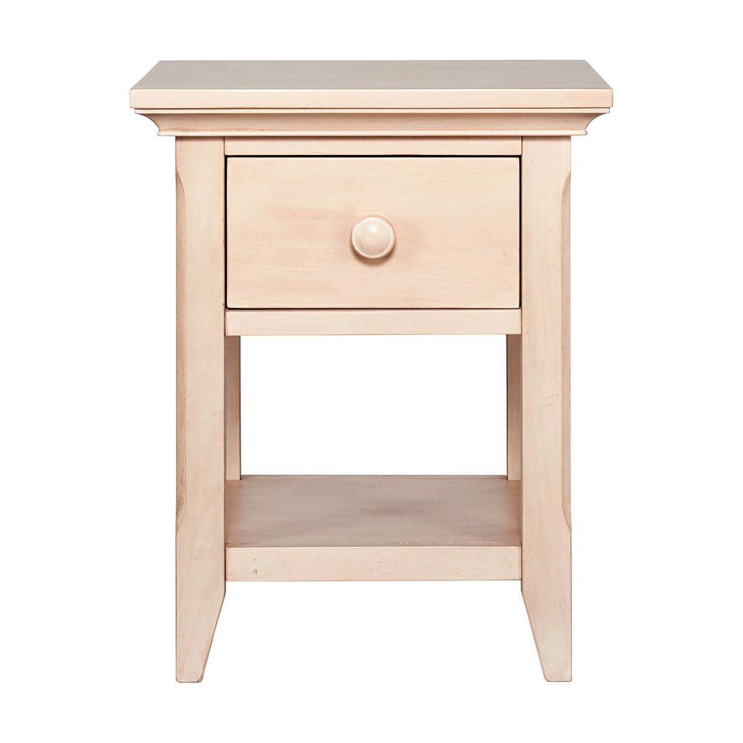 Overland Sandstone Brown Poplar Wood 1-Drawer Nightstand