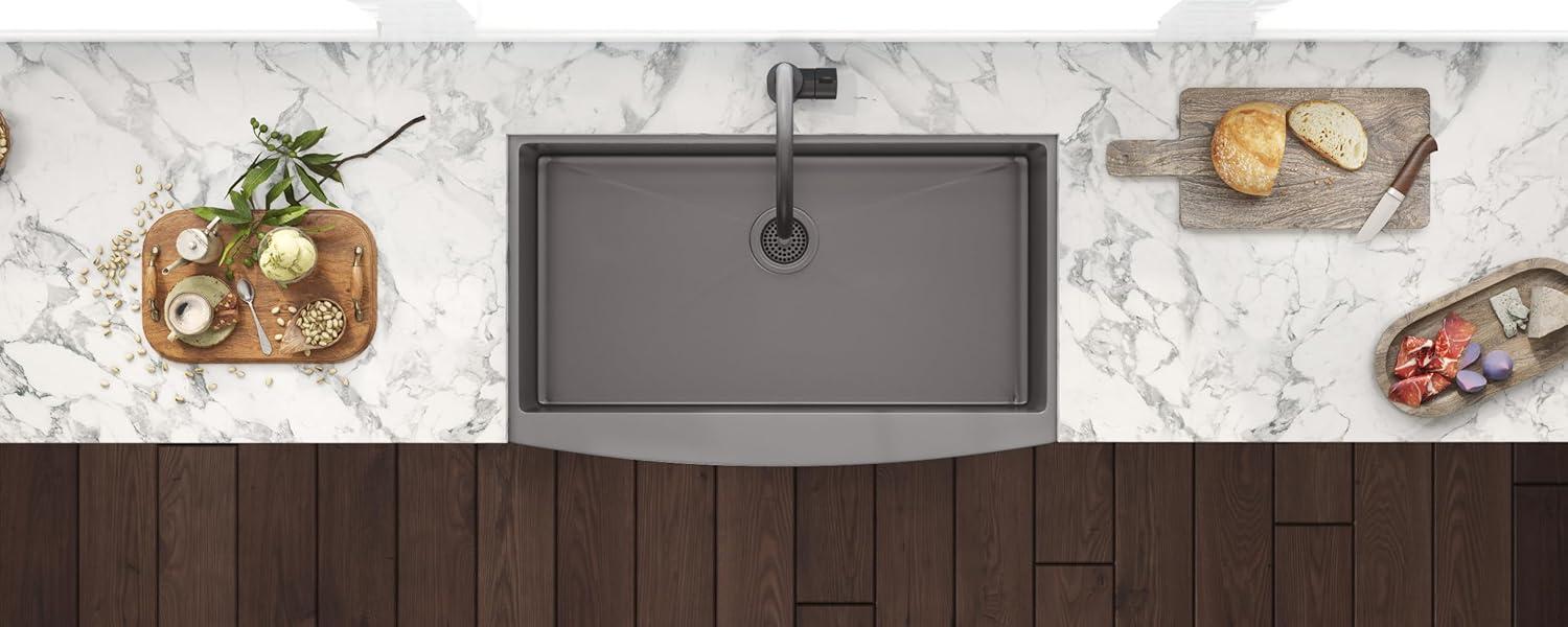 Ruvati 33-inch Apron-Front Farmhouse Kitchen Sink -Stainless Steel