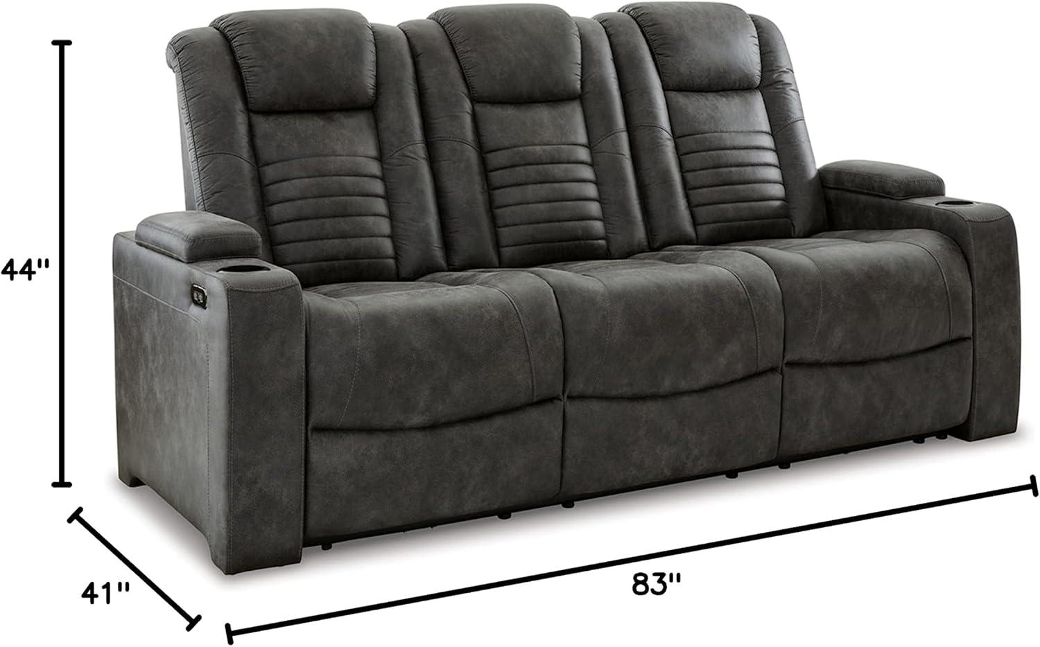 Soundcheck 83" Faux Leather Square Arm Reclining Sofa