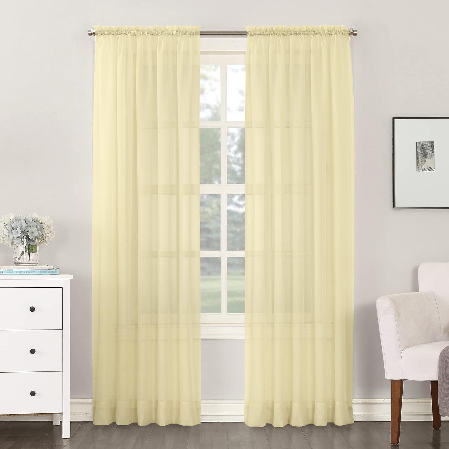 No. 918 Juliette Voile Sheer Rod Pocket Curtain Panel (Single Curtain Panel Only)