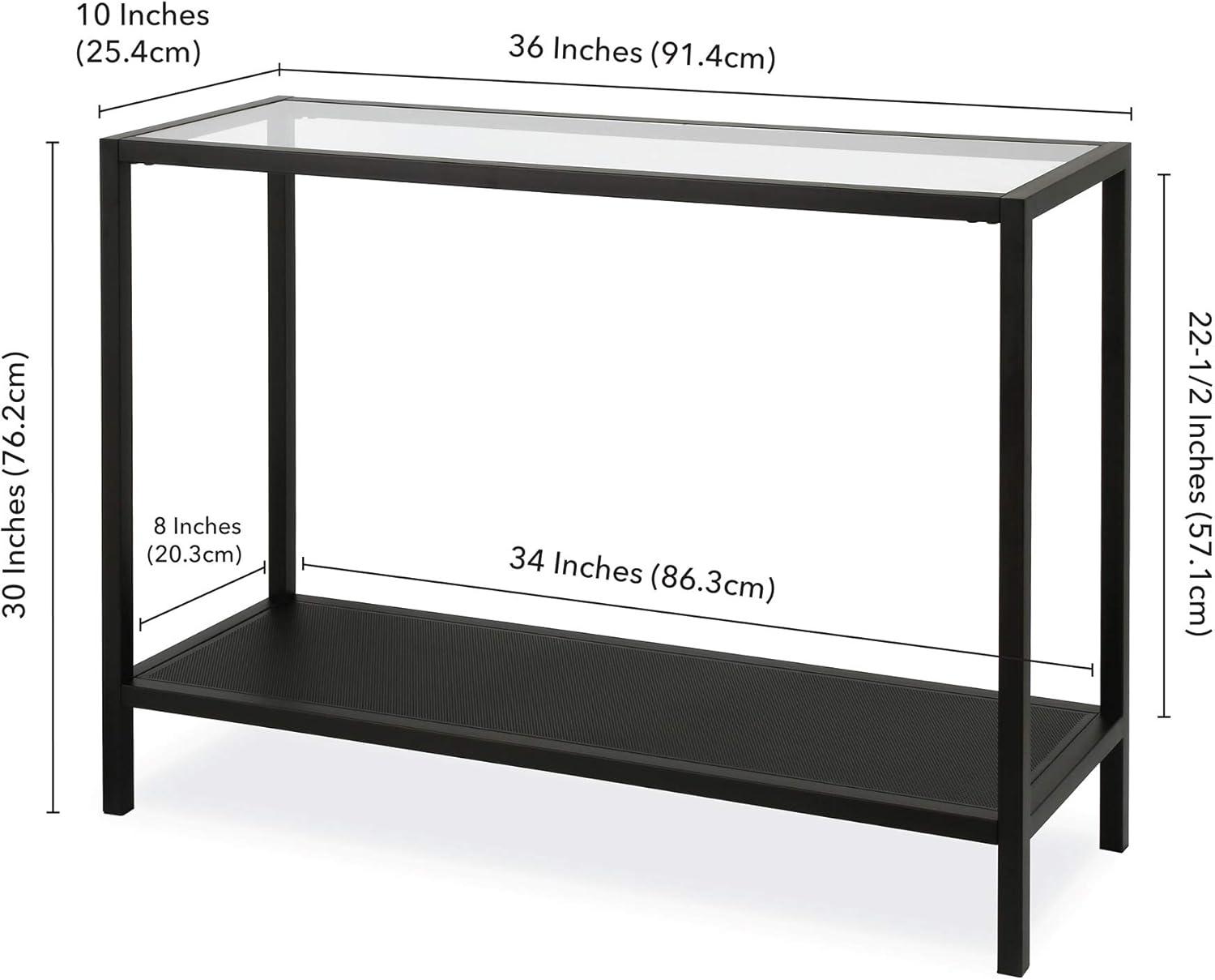 Evelyn&Zoe Rigan 36" Wide Rectangular Console Table, Blackened Bronze