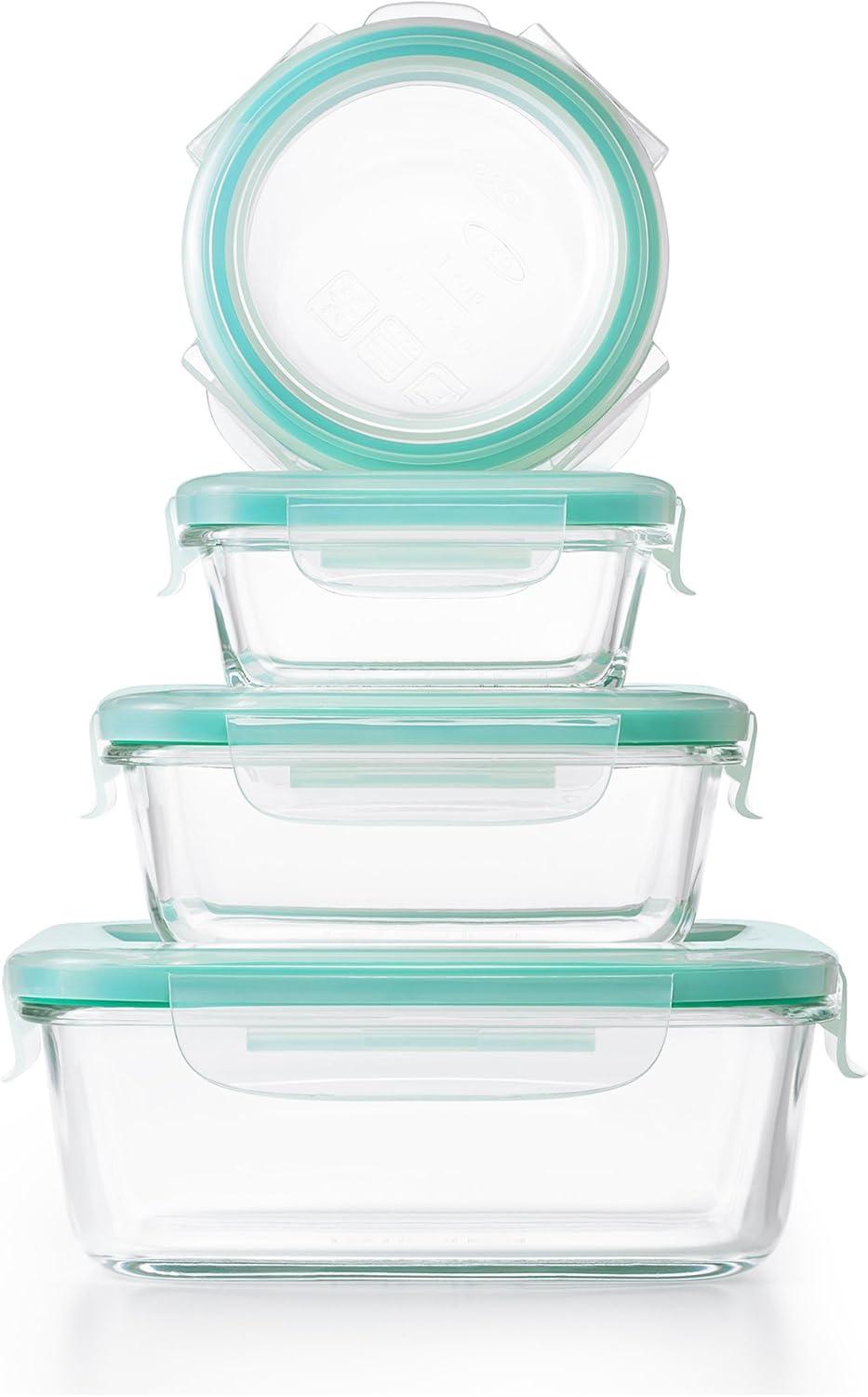 Clear Glass 12-Piece Meal Prep Storage Set with Snap Lids