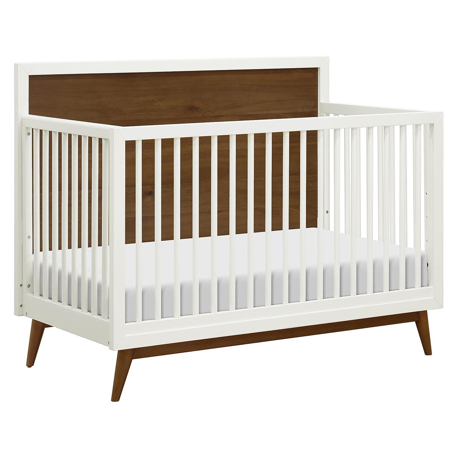 Babyletto Palma Mid-Century 4-in-1 Convertible Crib with Toddler Bed Conversion Kit