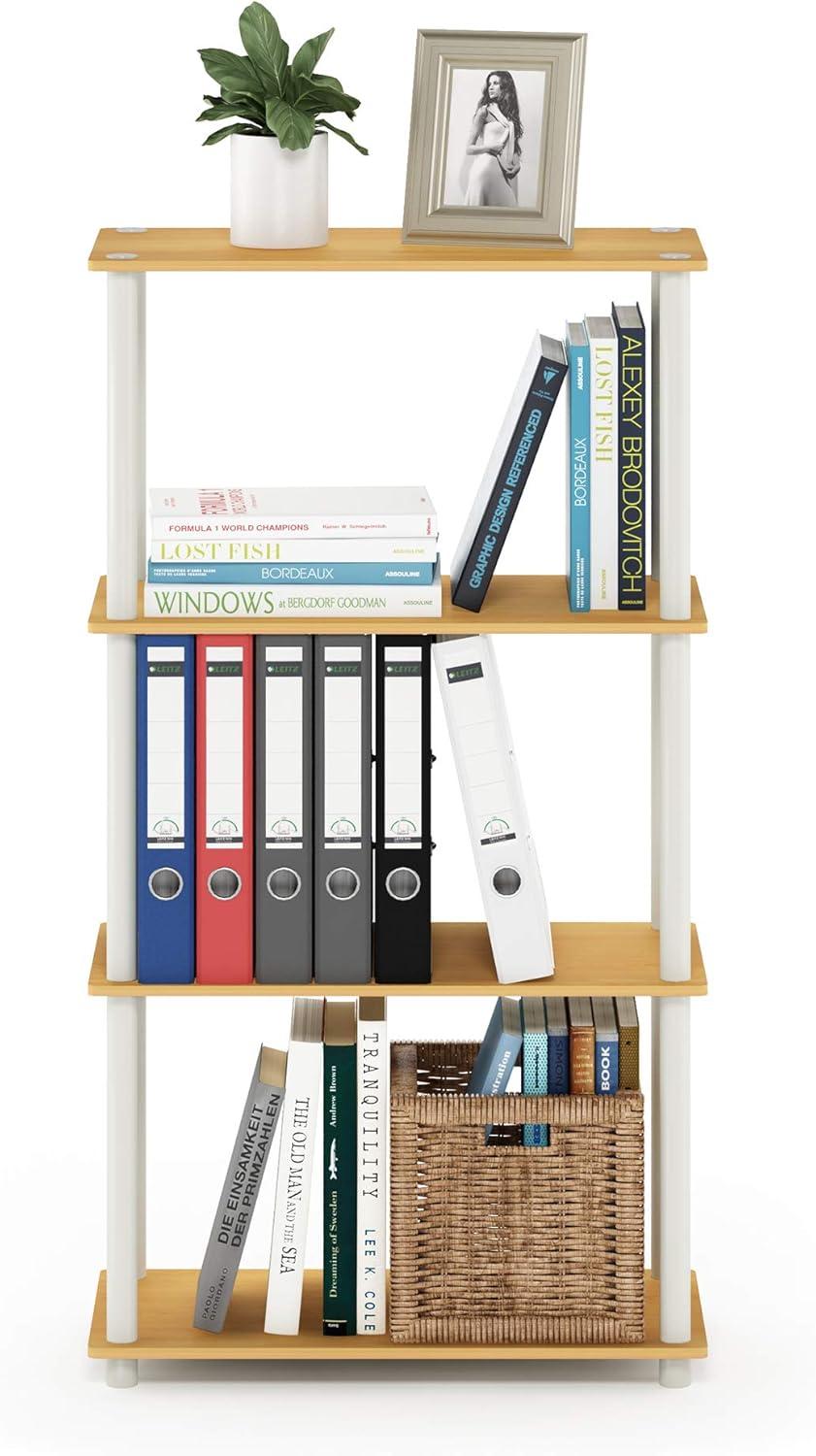 Furinno 4-Tier Reversible Decorative Bookshelf Multipurpose Ladder Shelf Organizer Display Rack