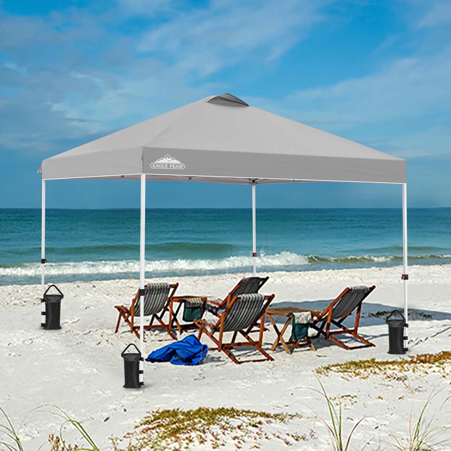 EAGLE PEAK Pop Up Canopies 10 Ft. W x 10 FT. D Metal Party Tent Canopy
