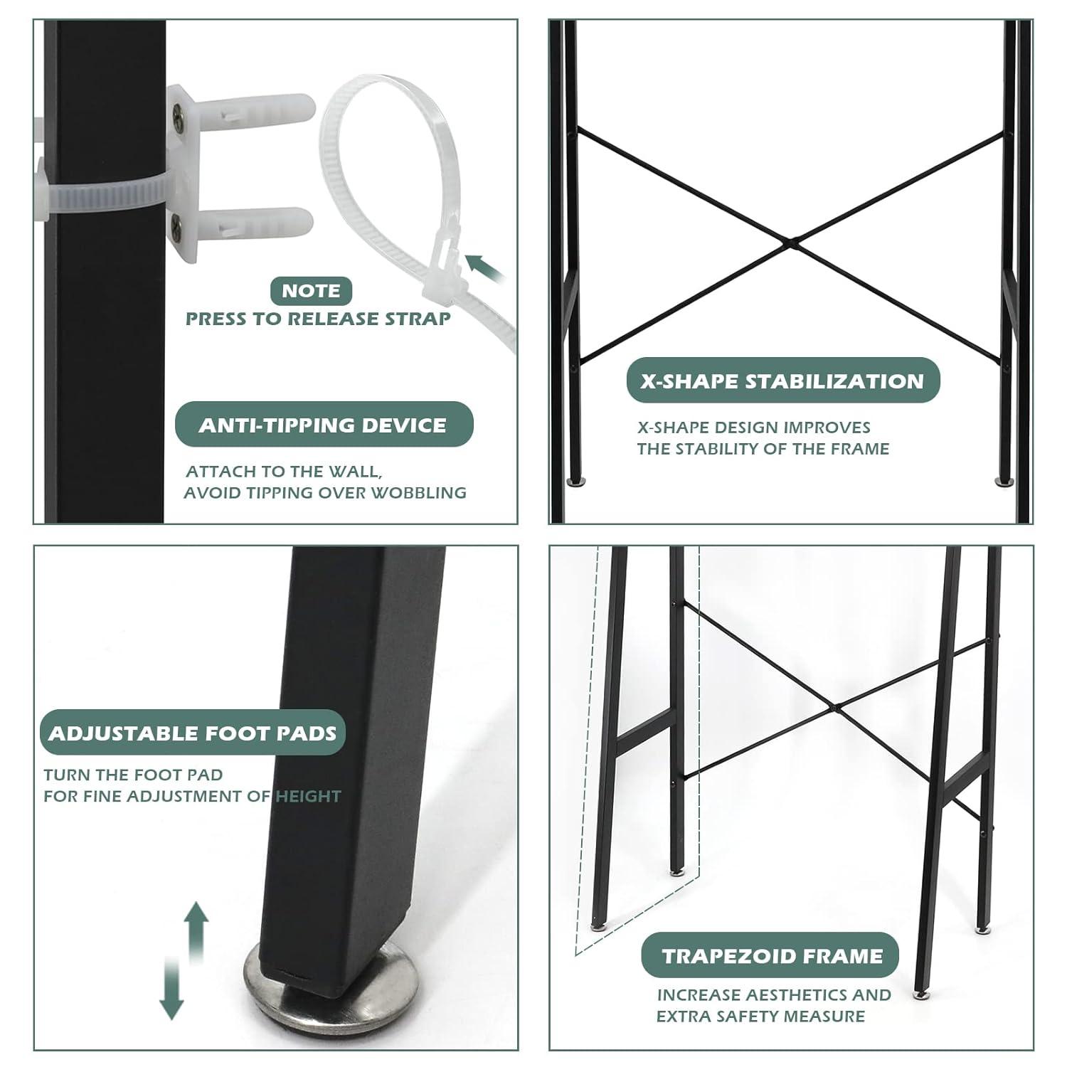 Freestanding Bathroom Toilet Above Storage Cabinet Storage Rack