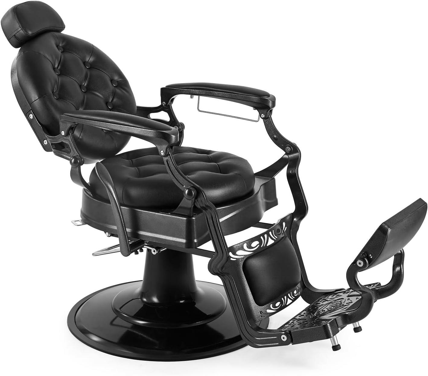 OmySalon Vintage Barber Chair All Purpose Heavy Duty, Hydraulic Recline Salon Beauty Styling Chair Retro, 360 Degree Swivel for Hair Stylist Tattoo
