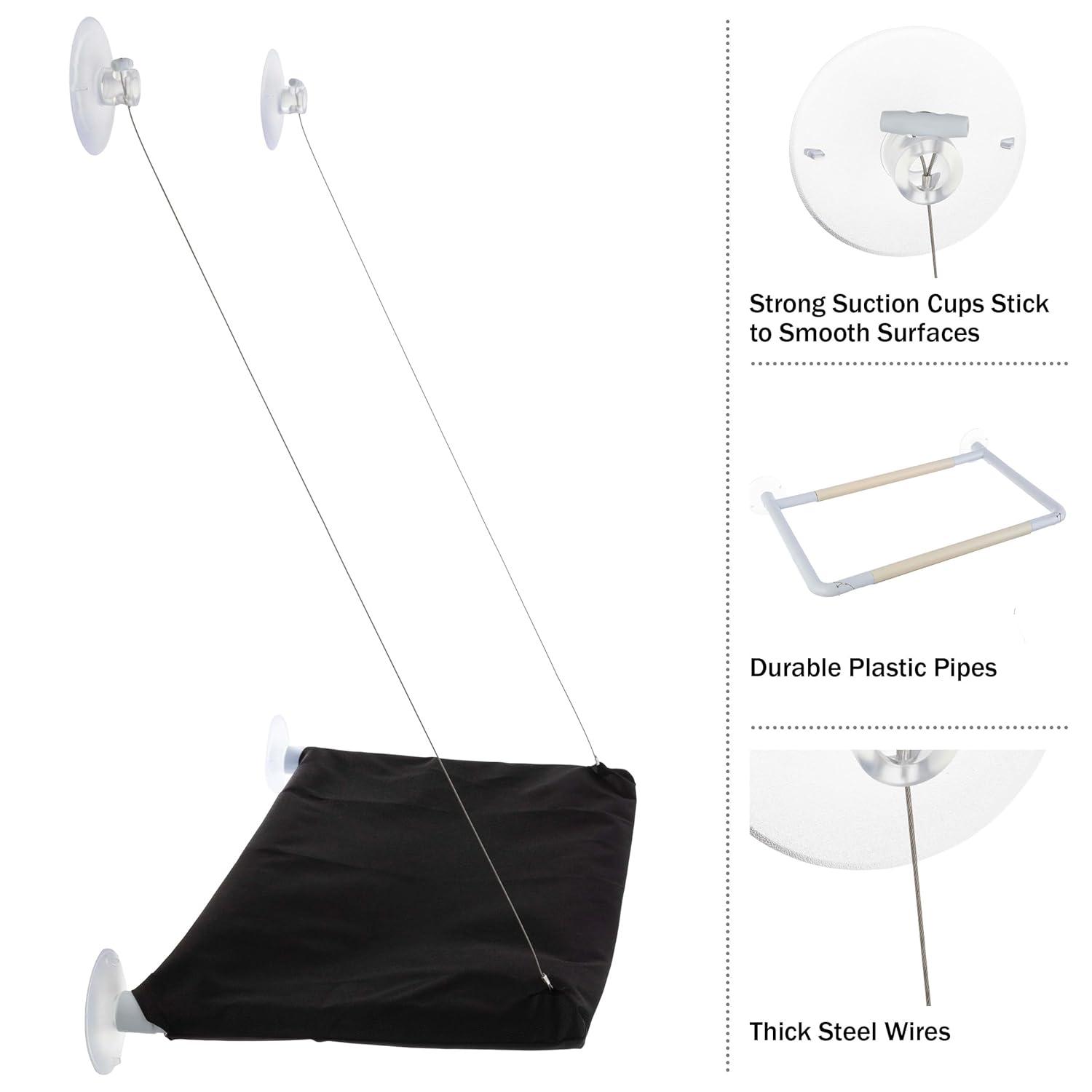 Petmaker PETMAKER Cat Window Perch for Large Cats, Black