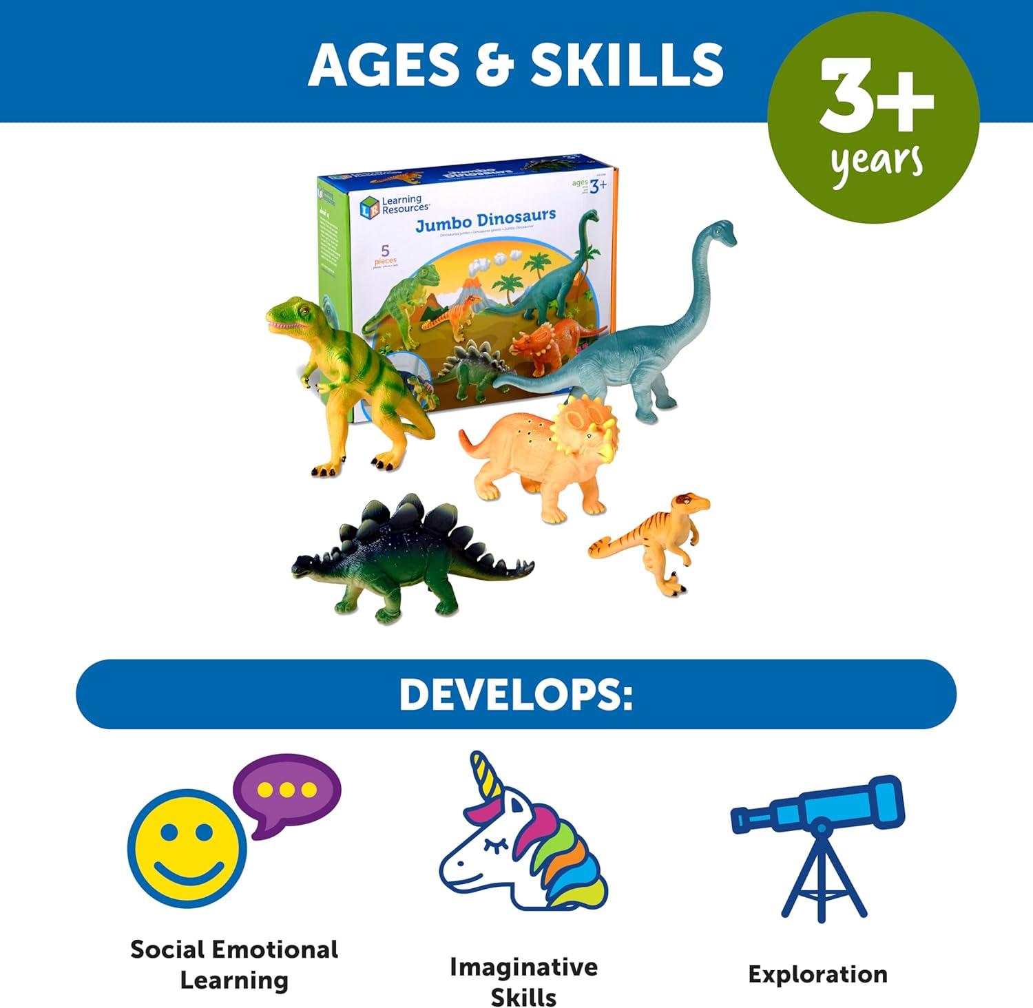 Learning Resources Jumbo Dinosaurs, Set Of 5