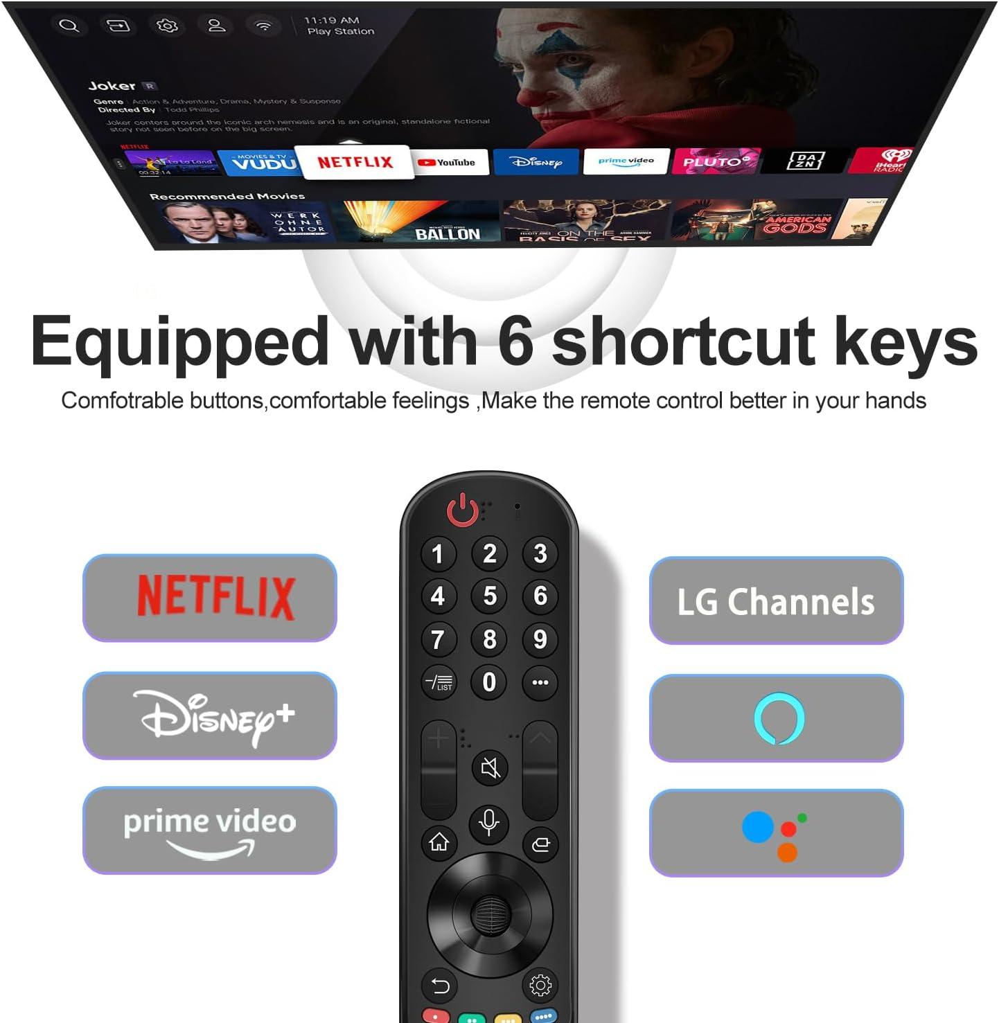 Voice Remote Control for LG Smart TV, Siawclub Magic-Replacement Remote with Pointer and Voice Function, for LG UHD OLED QNED NanoCell 4K 8K Smart TV