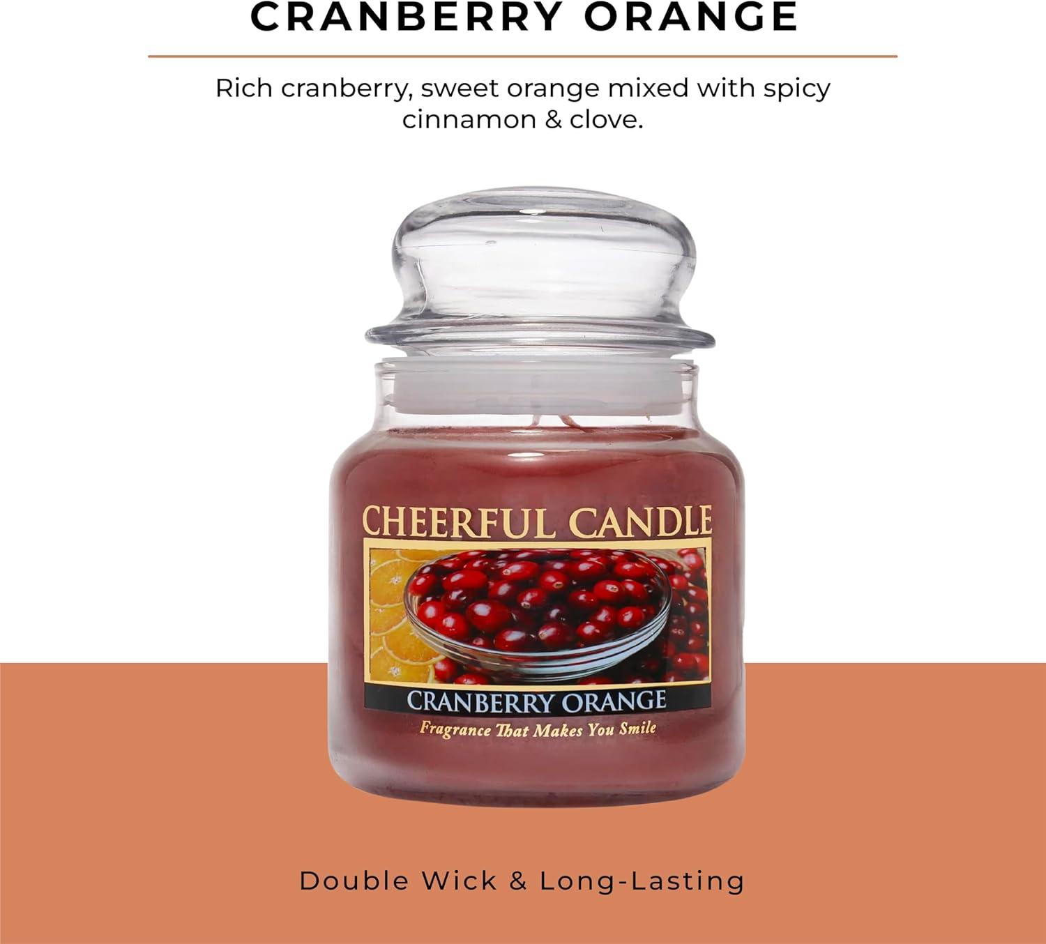 Cranberry Orange Scented Red Paraffin Jar Candle with Lid