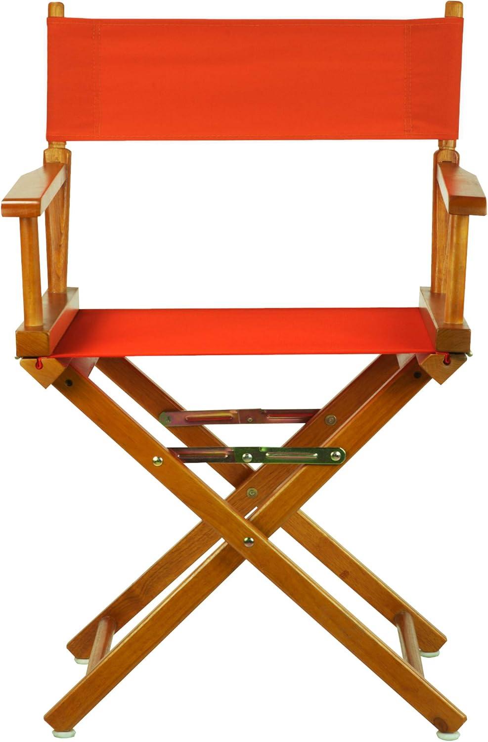 "18" Director's Chair Honey Oak Frame-Orange Canvas"