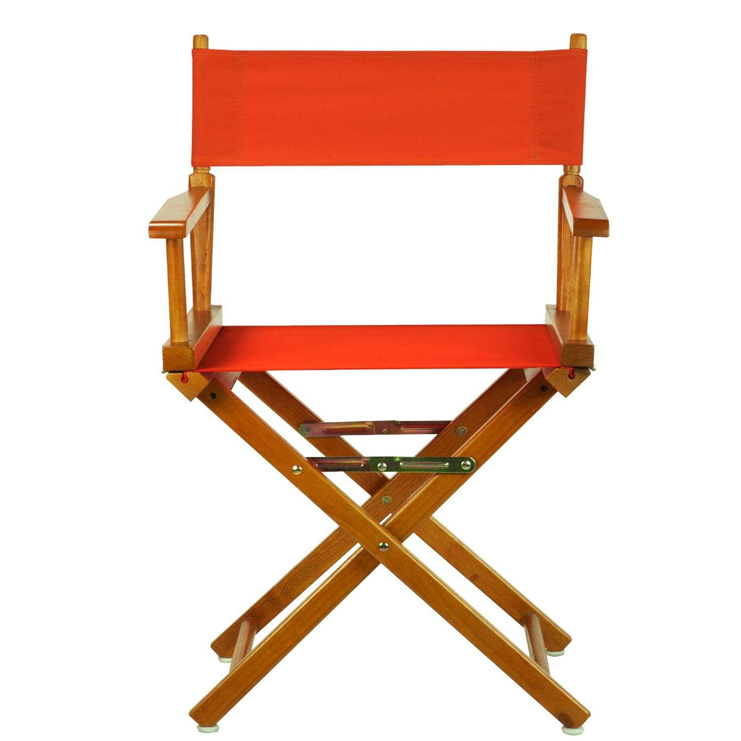 "18" Director's Chair Honey Oak Frame-Orange Canvas"