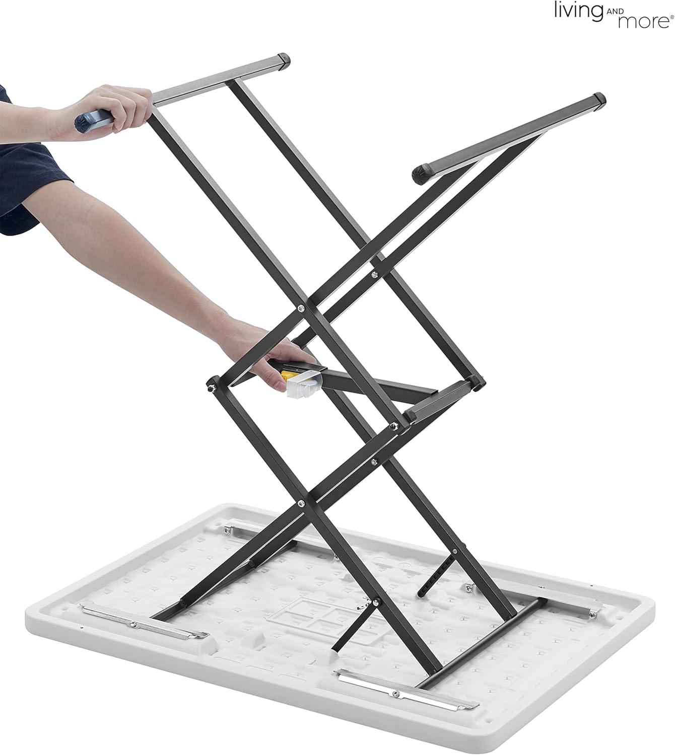 MASMIO 28Inch Height-Adjustable Portable Dinner Table