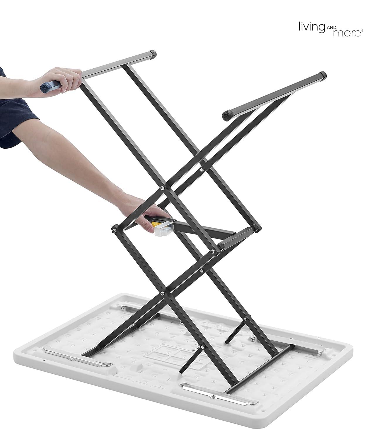 MASMIO 28Inch Height-Adjustable Portable Dinner Table