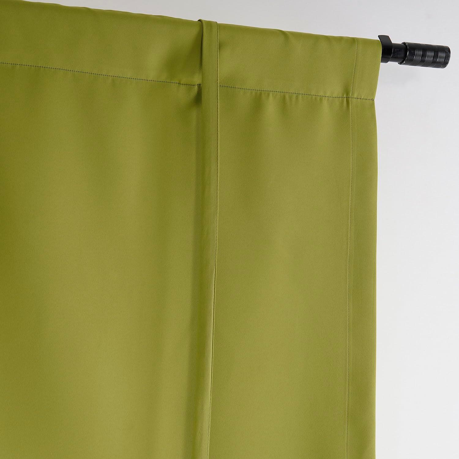 Moss Green Polyester Blackout Tie-Up Curtain Panel 46" x 63"