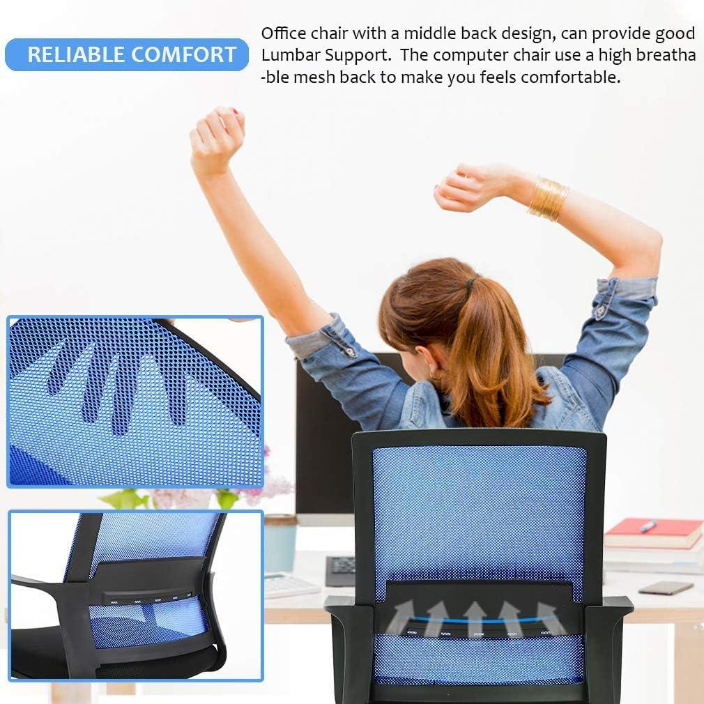 Ergonomic Mesh Computer Office Desk Midback Task Chair w/Metal Base Set of 2