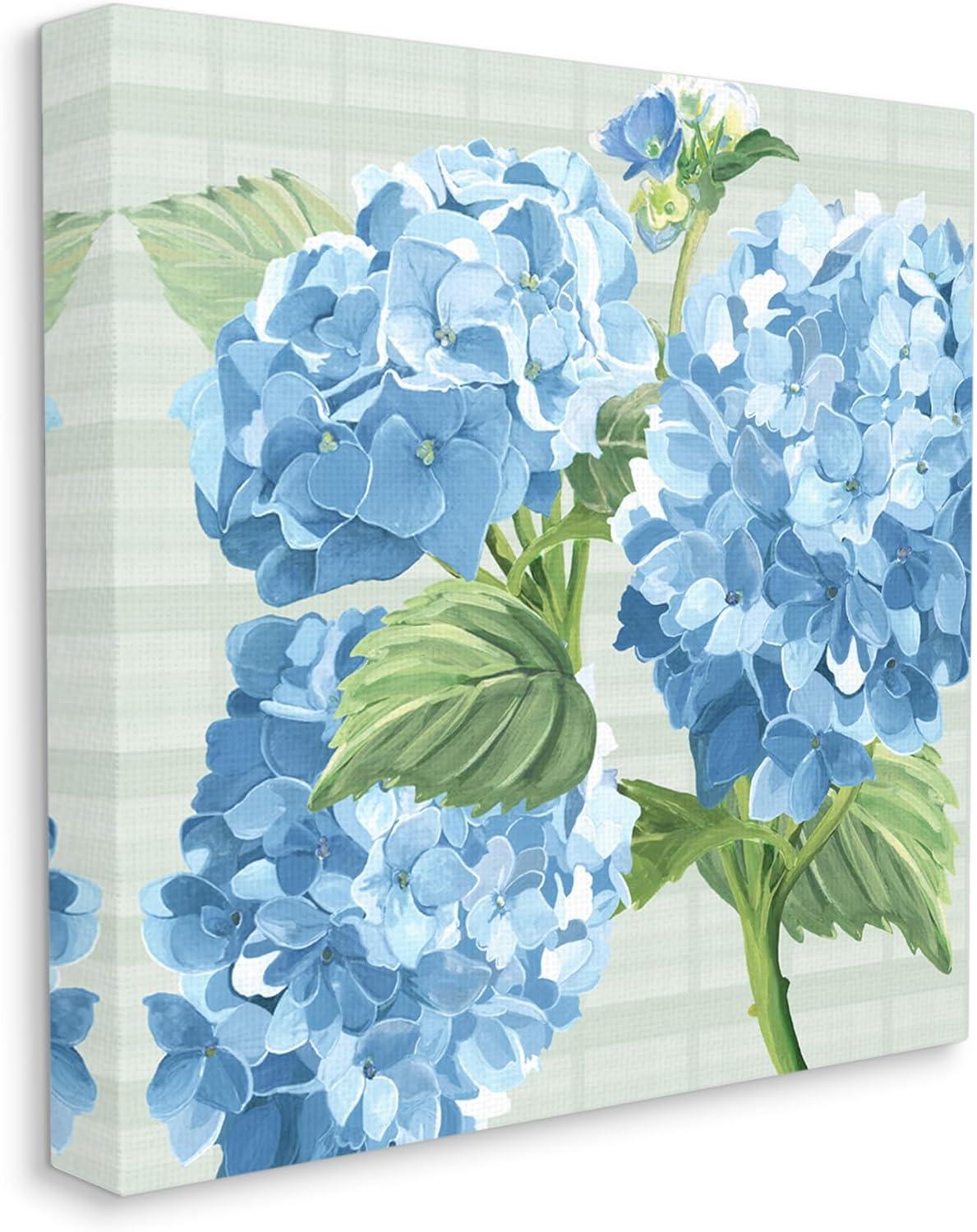 Stupell Industries Blue Hydrangea Blossoms Botanical & Floral Painting Gallery Wrapped Canvas Print Wall Art, 17 x 17