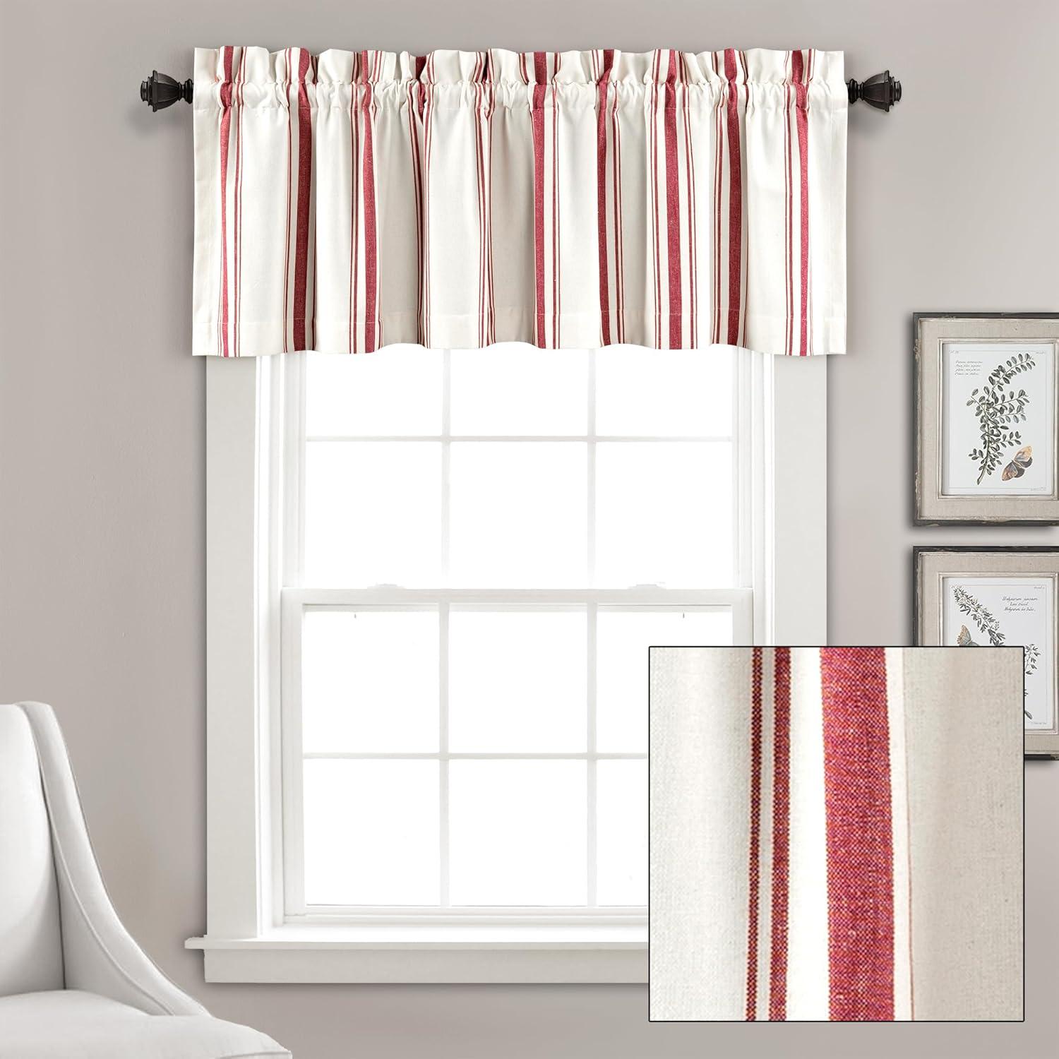 Lush Decor Striped Cotton Tailored Window Valance