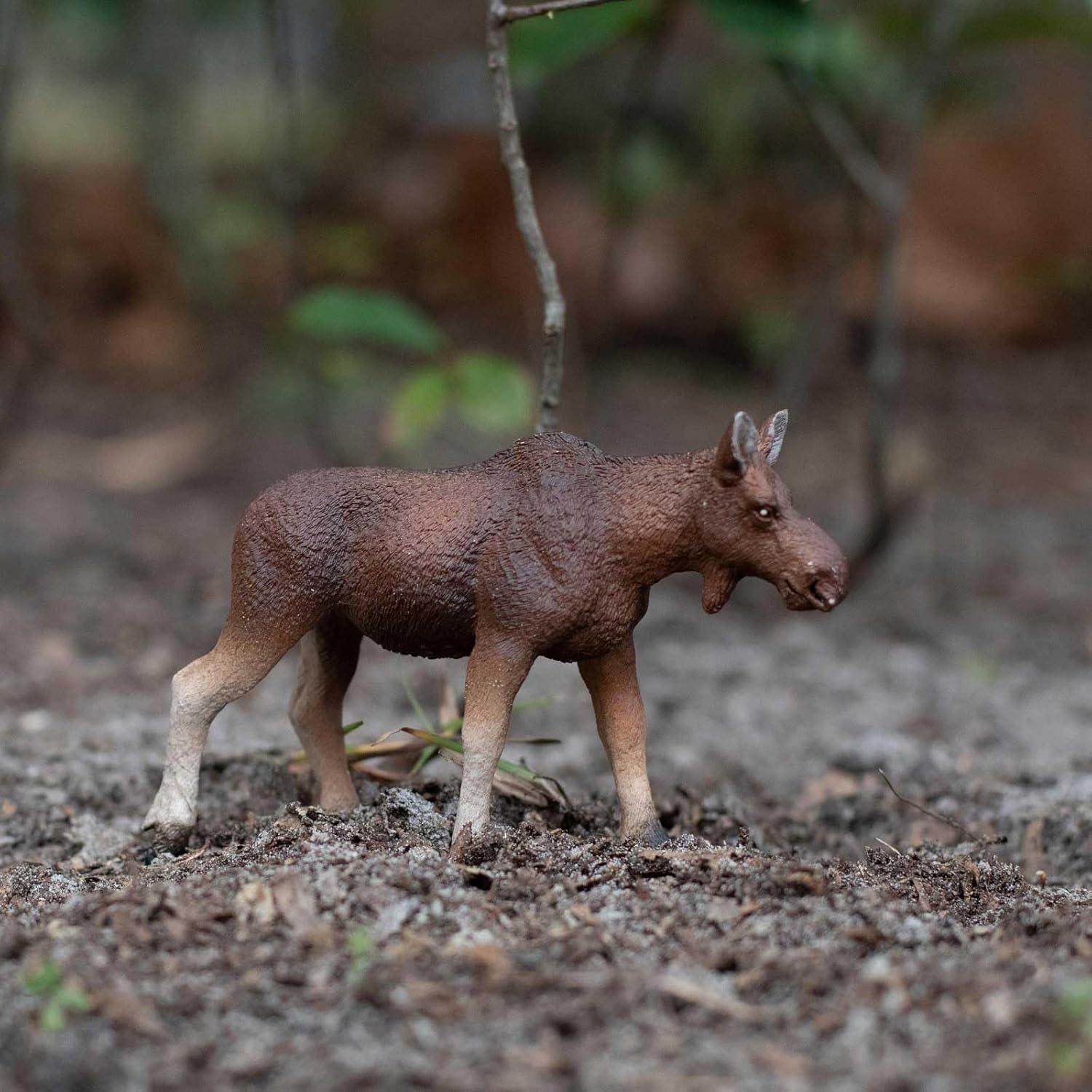 Safari Ltd. Cow Moose Figurine - Lifelike 4.5" Model Figure - Educational Toy for Boys, Girls, and Kids Ages 1+