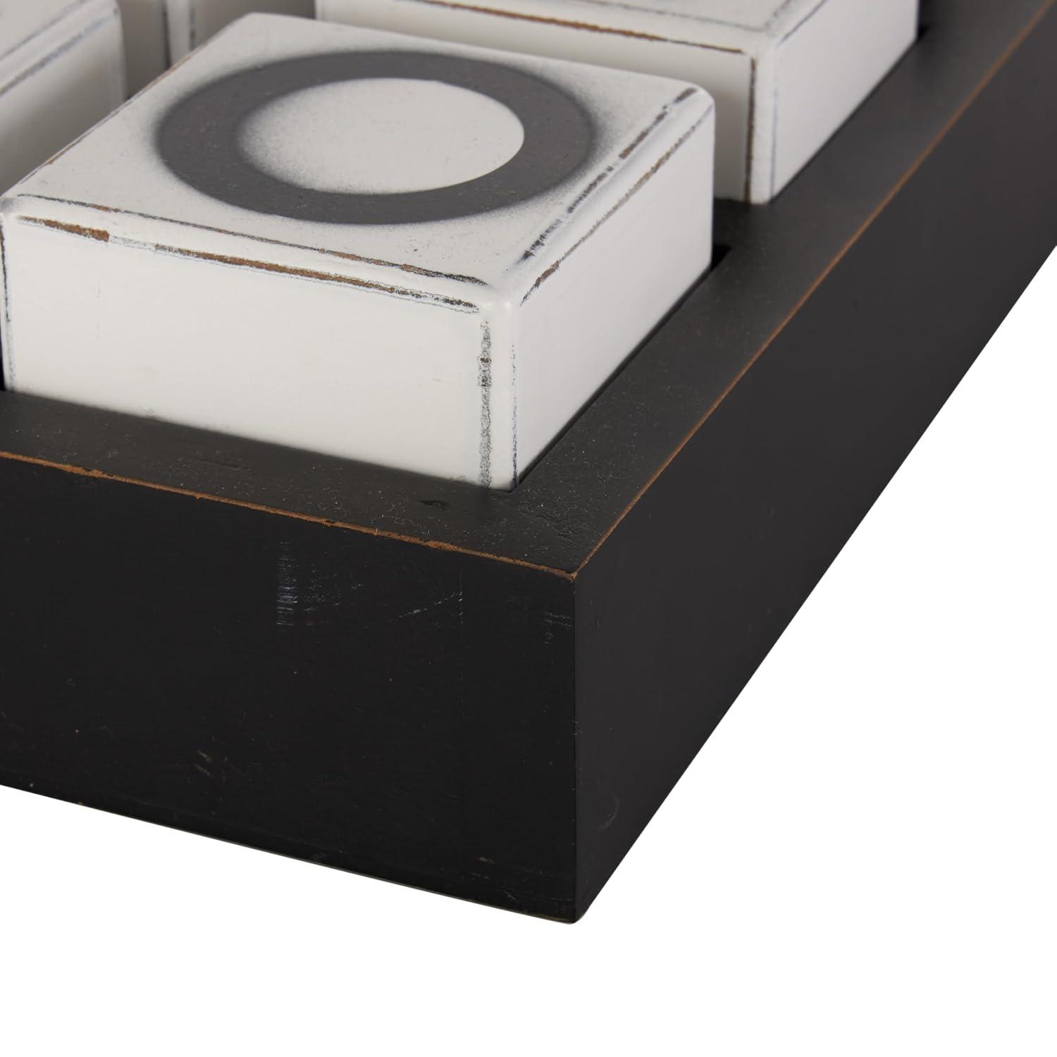 14" Contemporary Wooden Tic Tac Toe Sculpture Black - Olivia & May: MDF Tabletop Game Set