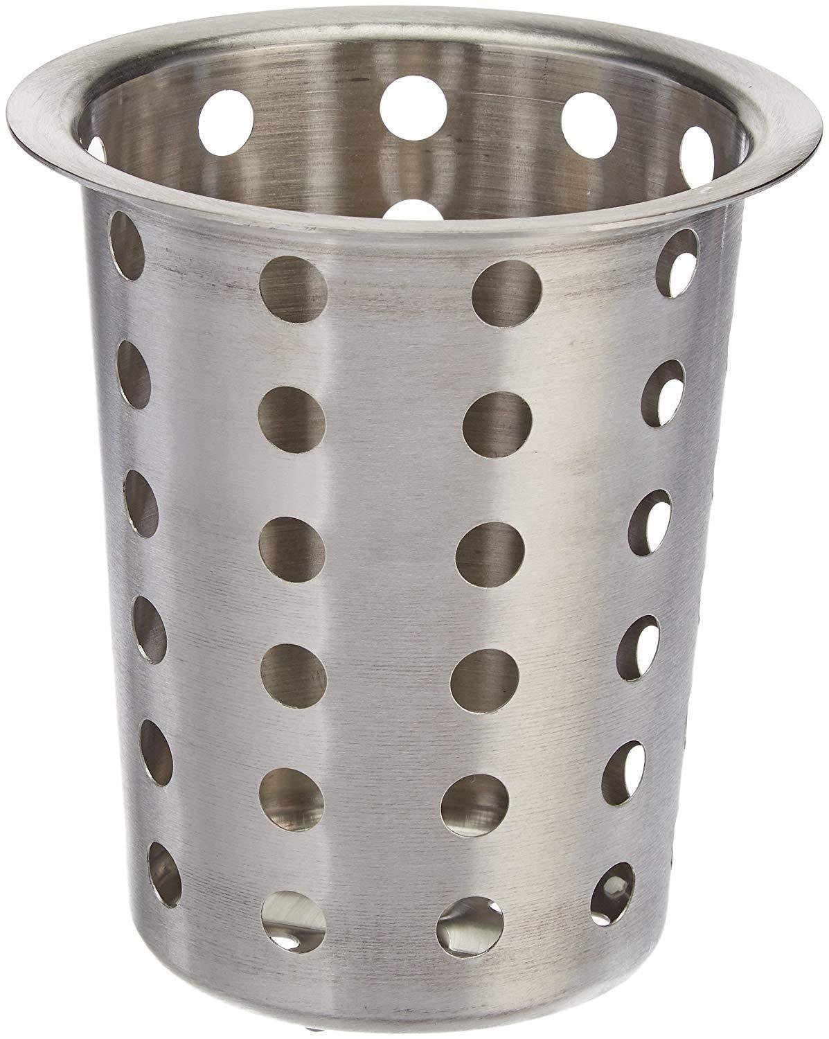 Winco Flatware Cylinder, Perforated, Stainless Steel, 4.5" dia