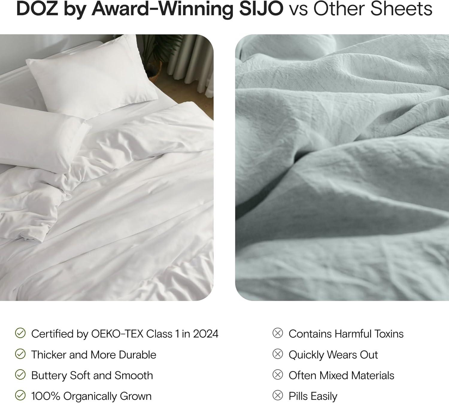 DOZ Bamboo Viscose Duvet Cover Set, Organically Grown Bamboo, Buttery Soft, Cooling, High GSM